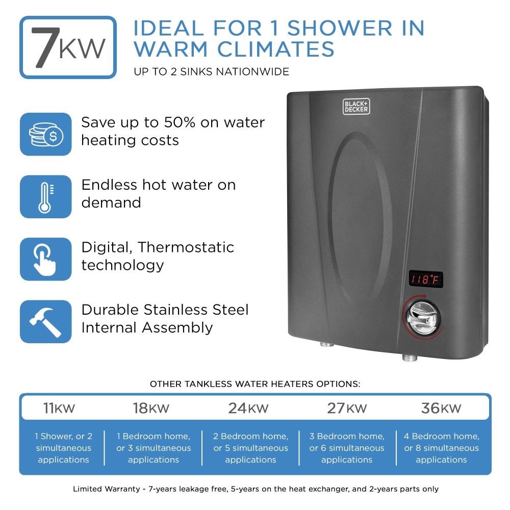 Black + Decker BD-27-DWH 27kW 5.3GPM Tankless Electric Water