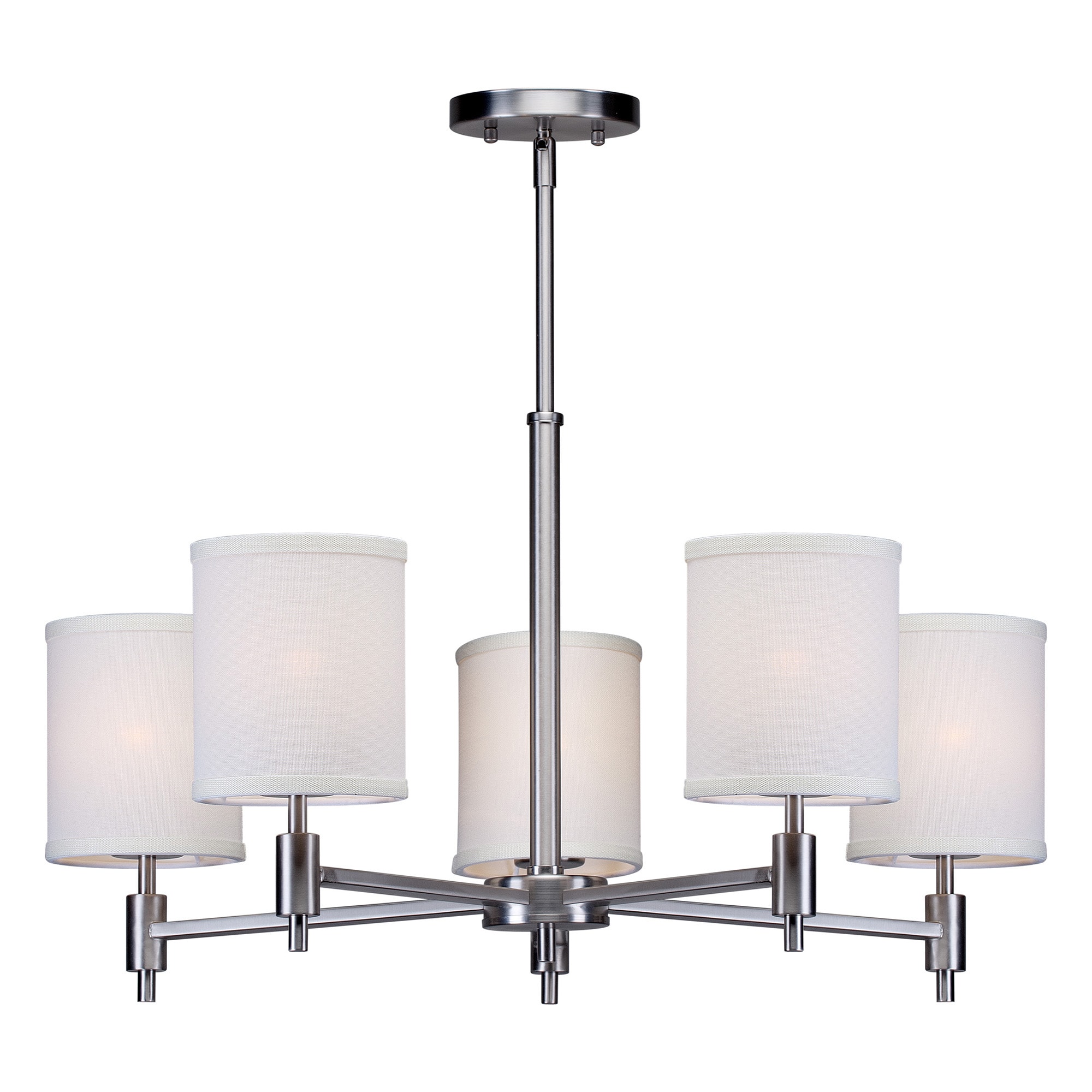 Forte Lighting 7081-05-55 Flo 5 -Light Brushed Nickel Modern/contemporary For Use in Bedrooms, Dining Rooms, Foyers, Kitchens, Living Rooms Chandelier