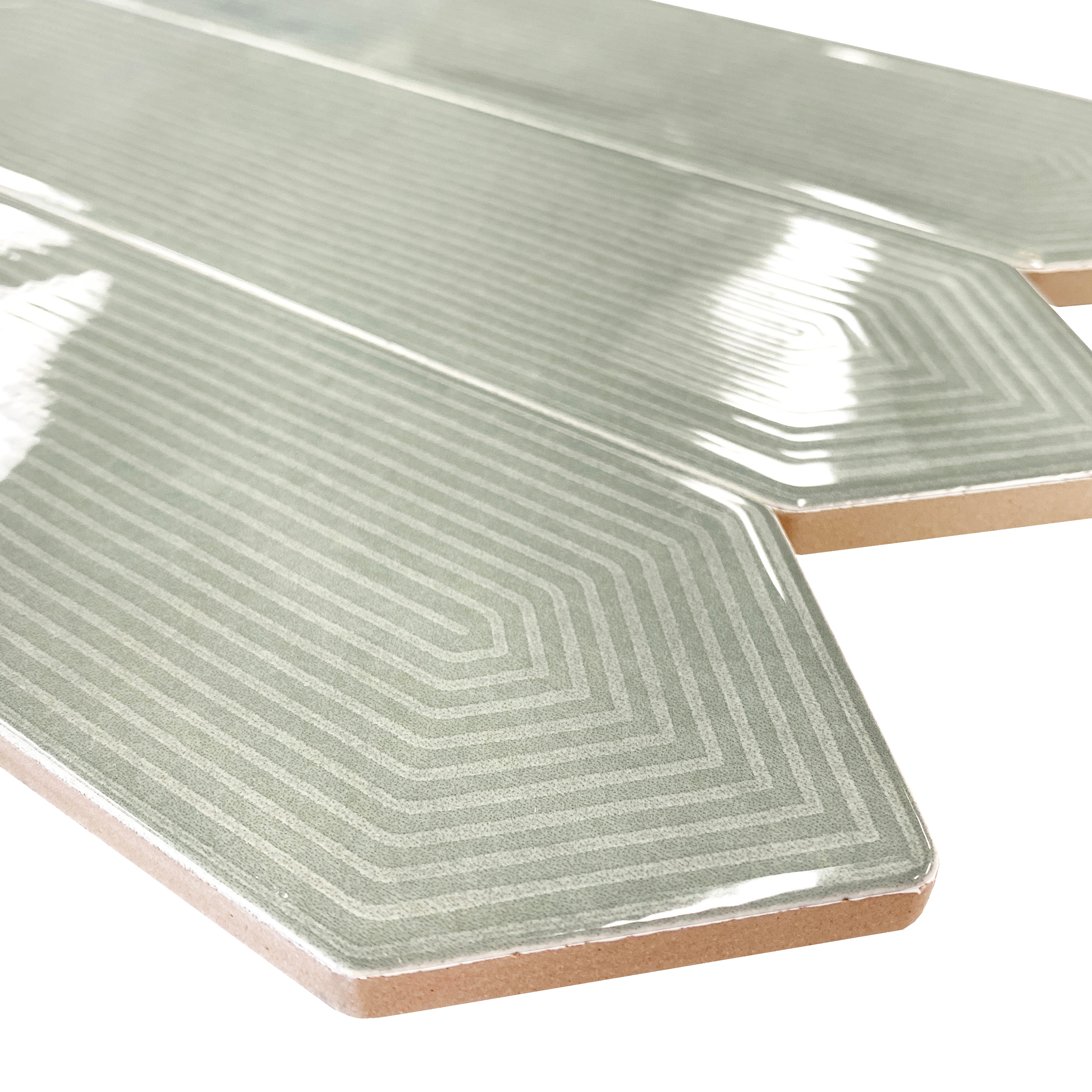 Giorbello (Sample) Decor Sage 3-in x 12-in Glazed Ceramic Subway Floor and Wall Tile