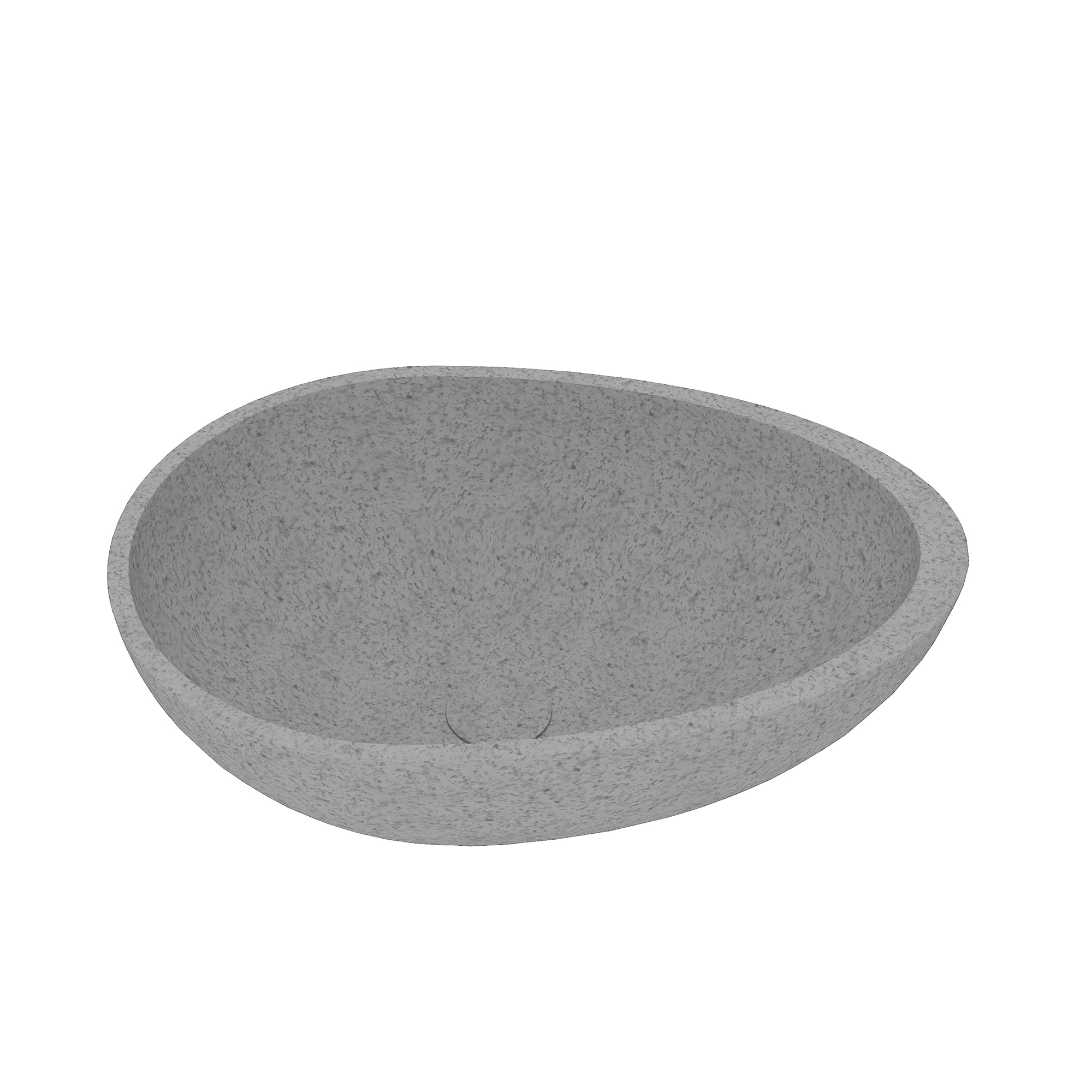 CASAINC SLH-LMU23189A1 Concrete 15.35-in Vessel Oval Rustic Mottled Bluish Grey Bathroom Sink with Drain Included