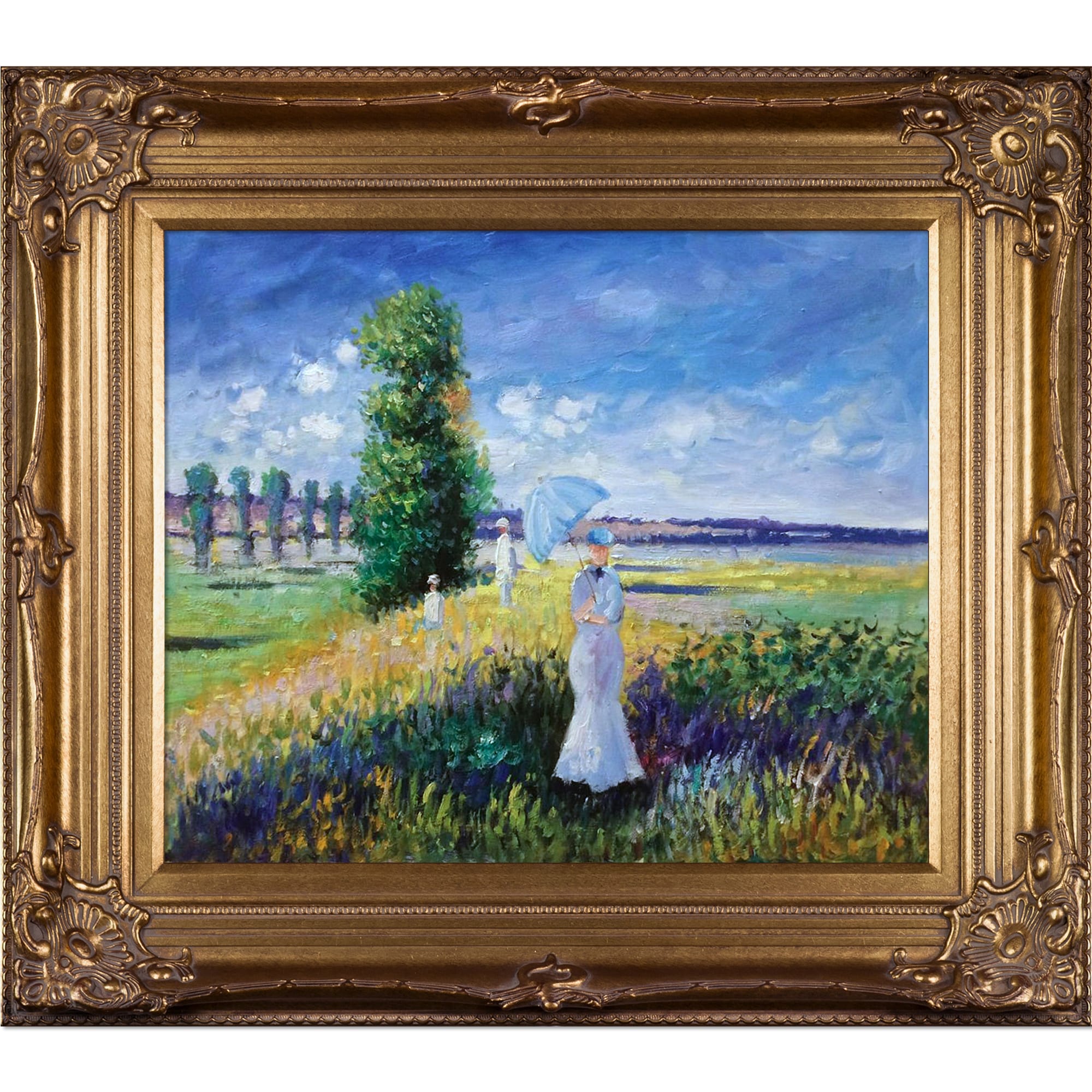 La Pastiche La Promenade (Argenteuil) Claude Monet Framed 30-in H x 34 ...