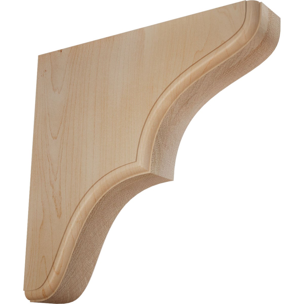 Ekena Millwork BKTW02X08X08STMA Stratford 1-3/4-in x 7-1/2-in x 7-1/2-in Maple Brown Wood Standard bracket