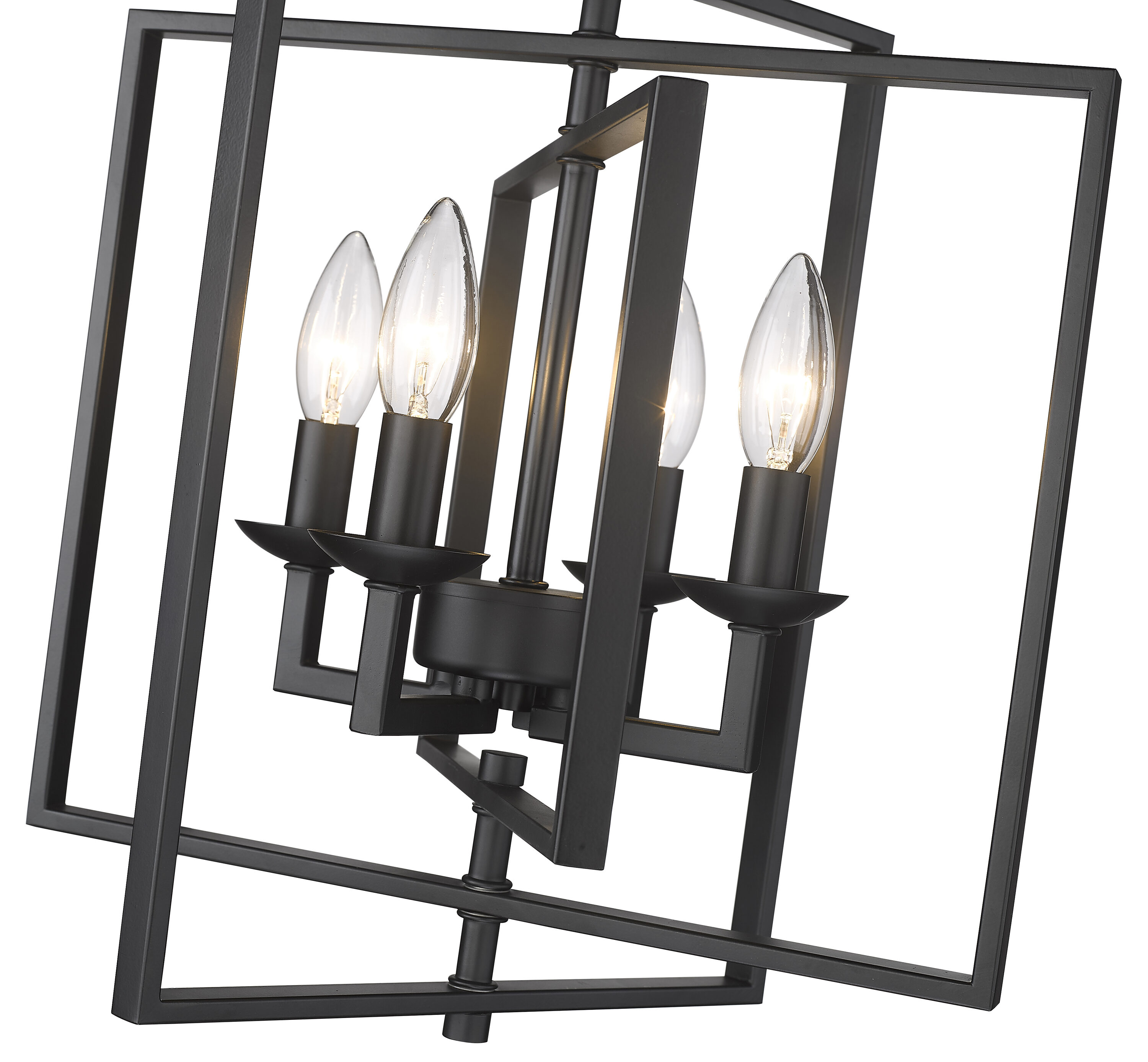 Nellis Matte Black Modern Incandescent Lantern Pendant