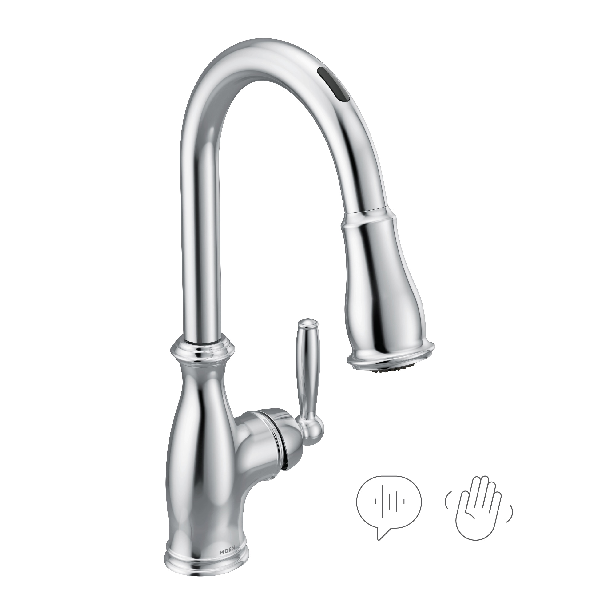 Moen Brantford Chrome 1-Handle Deck-Mount Bar and Prep Handle Kitchen Faucet