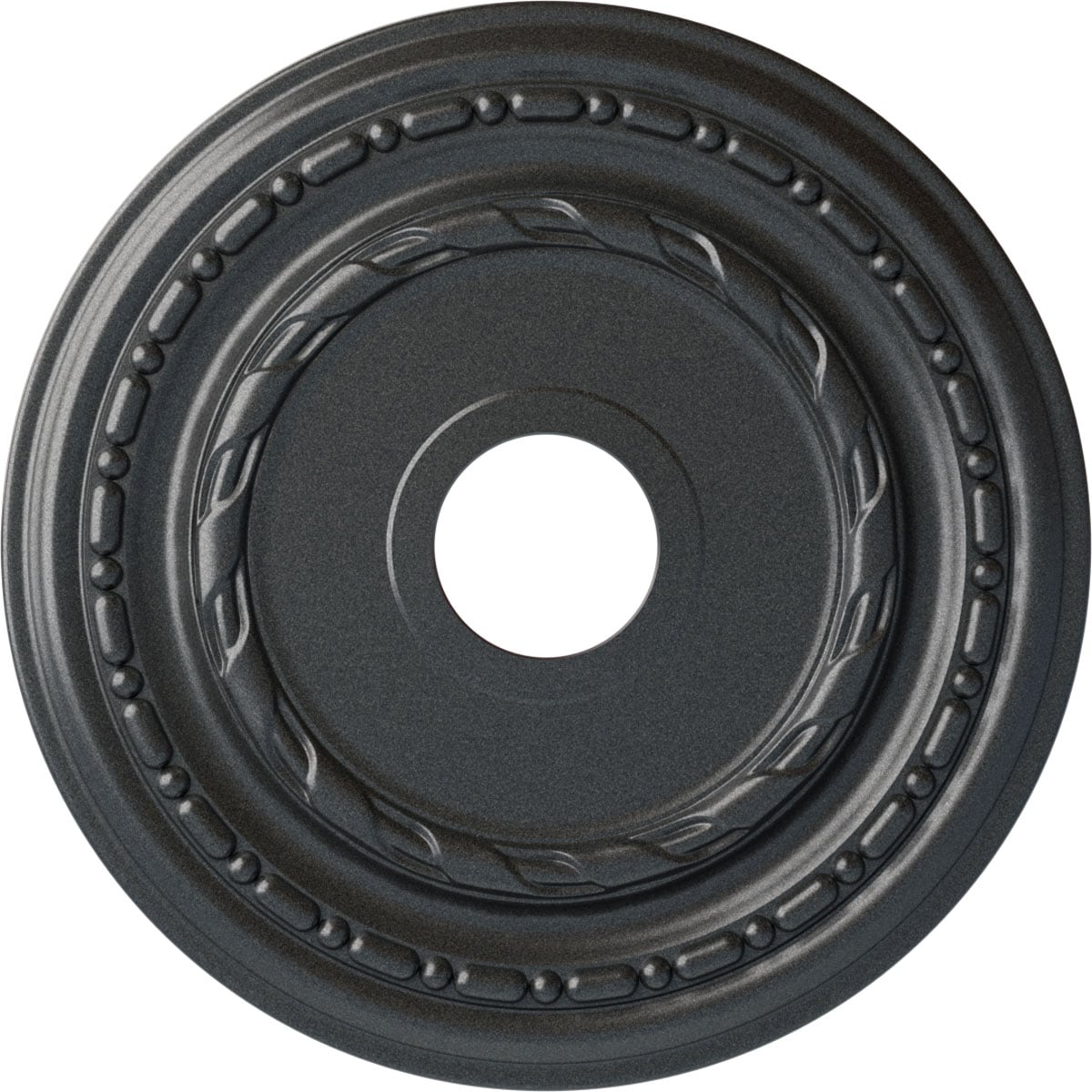 Ekena Millwork CM17DUPES Dublin 17.875-in W x 17.875-in L Painted Pewter Polyurethane Whole Ceiling Medallion