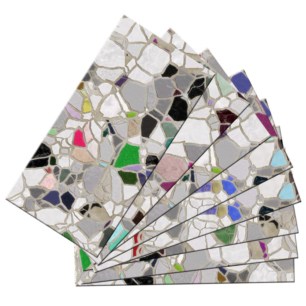Instant Mosaic 04416 SkinnyTile 48-Pack Multicolor 3-in x 6-in Glass Random Mosaic Wall Tile (Common: 3-in x 6-in; Actual: 3-in x 6-in)