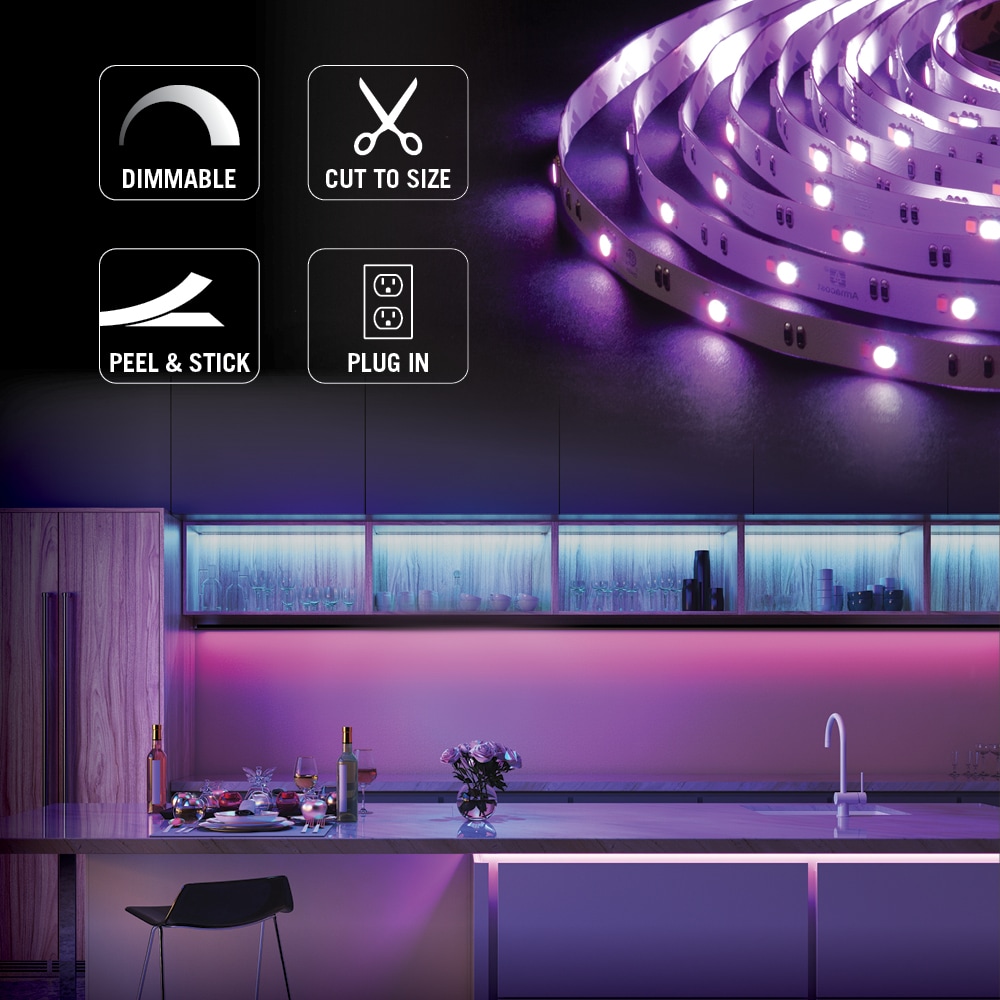 16ft Multicolor Smart LED Strip Light Kit with Remote