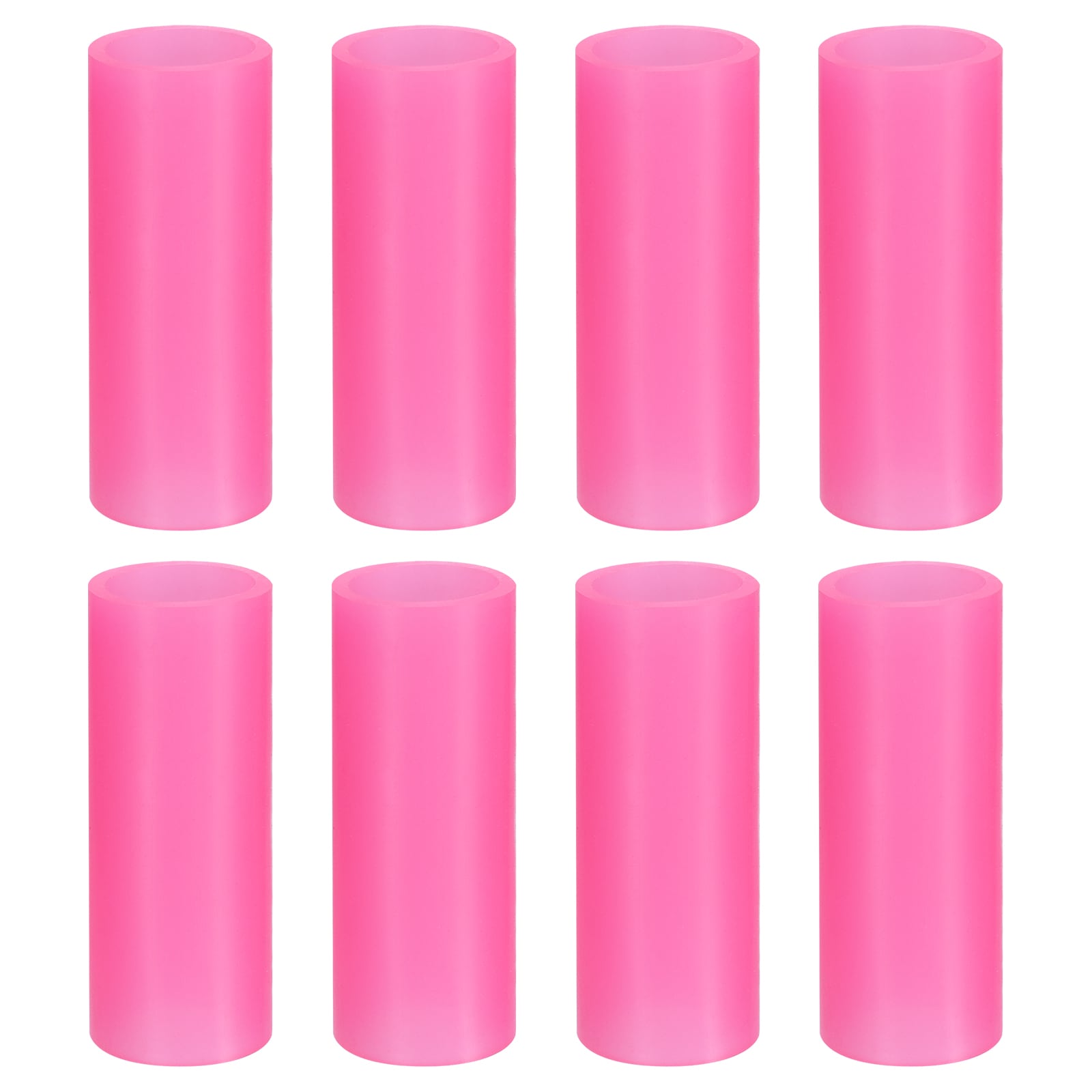 Unique Bargains 8pcs Silicone Straw Tips Metal Straw Covers Soft Reusable Straws Tips Fit for 12mm/0.47 Inch OD Stainless Steel Straws Pink