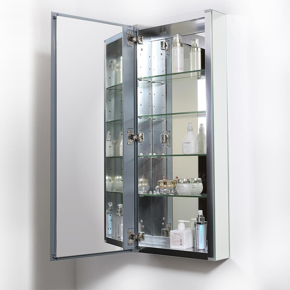 Modern Frameless Mirrored Aluminum Bathroom Medicine Cabinet