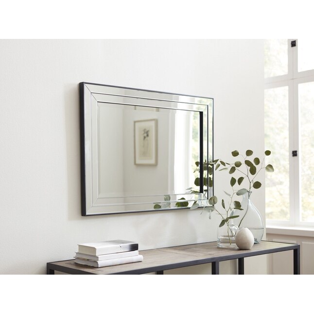 Mirror Beveled Wall, Allen And Roth Silver Beveled Mirror