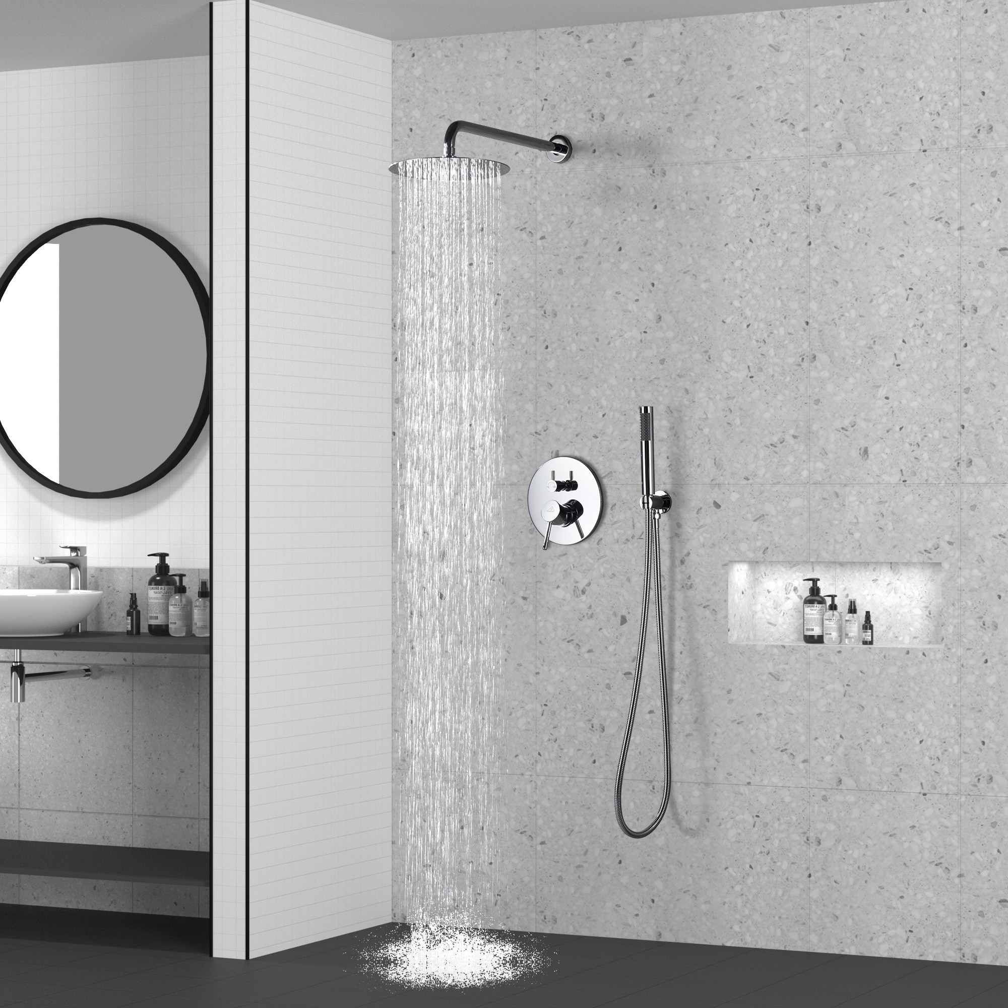 CASAINC CS3702-8MB-WE Showerhead-Bar-Panels - View #3