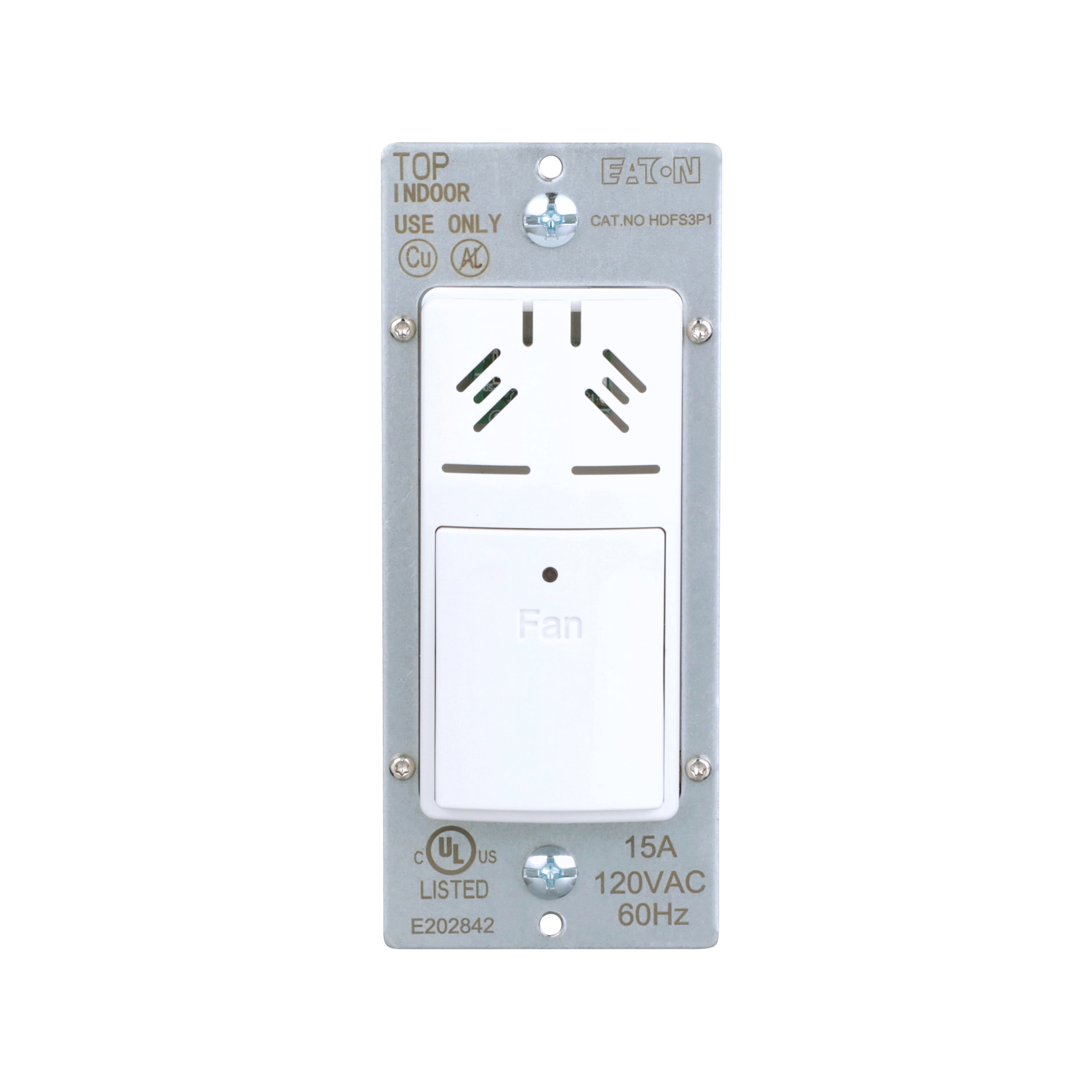 Eaton HDFS3P1-W-BX-LW 15 -Amp 3-speed Touch Fan Control White