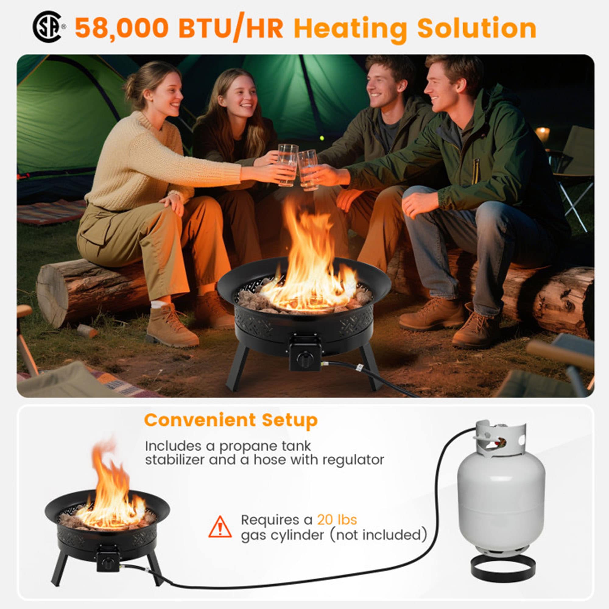 Clihome CL-AOH-54499 Outdoor-Gas-Firepits - View #5