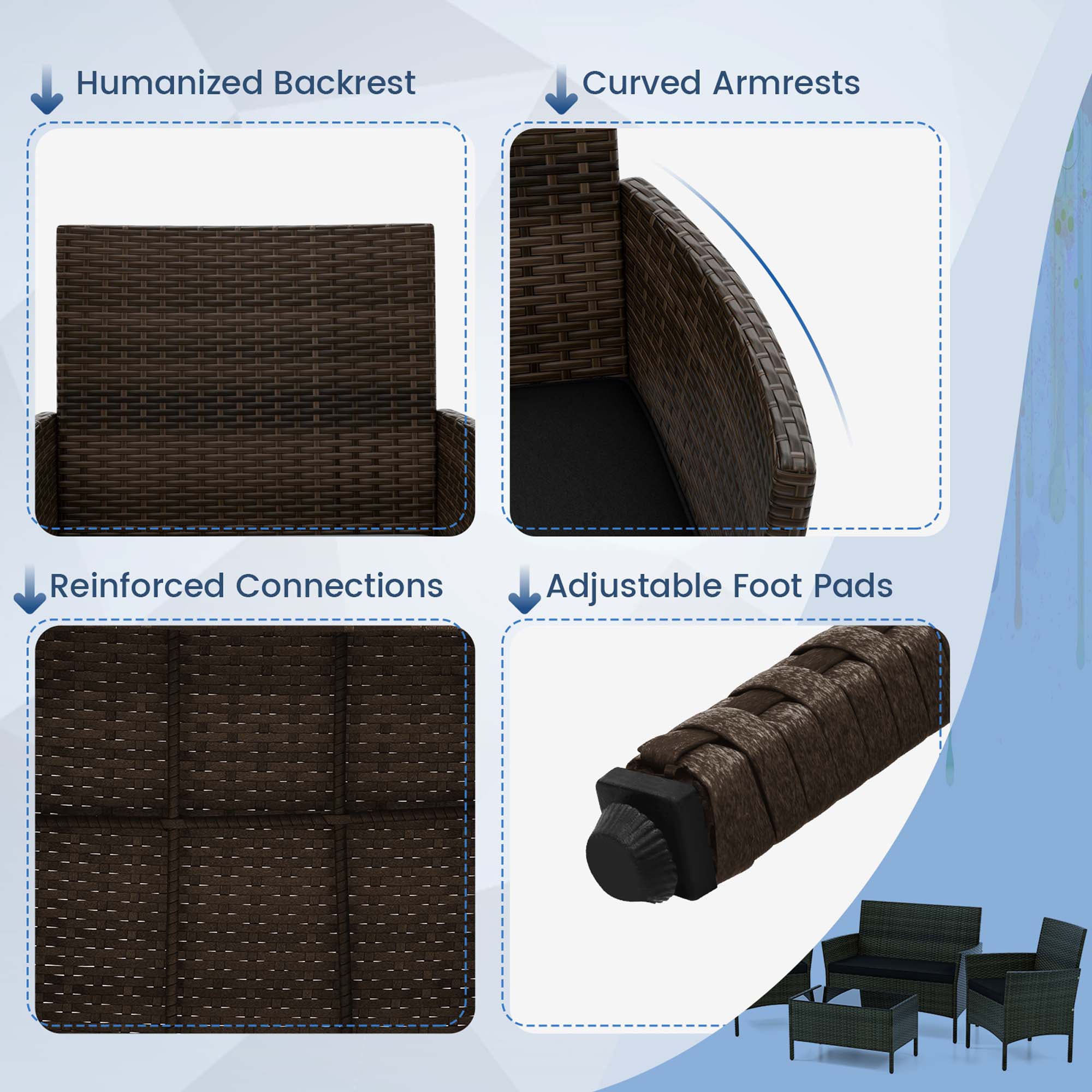 Costway HCST01304 Patio-Conversation-Sets - View #3