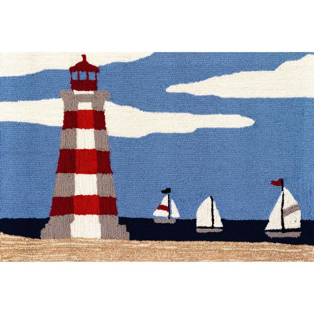 Liora Manne FTP23439703 Frontporch 2 x 3 Blue Coastal Area Rug