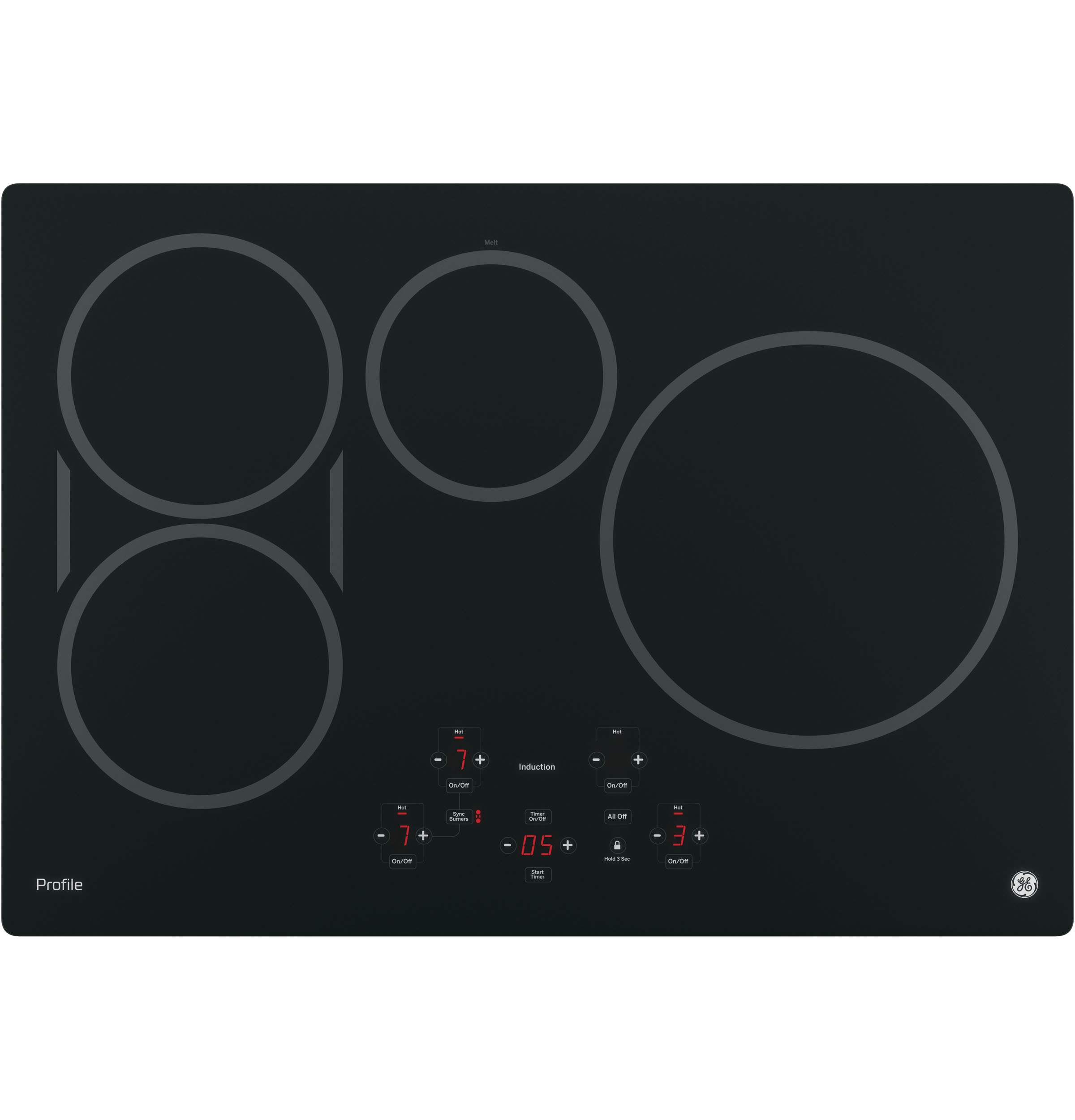 GE Profile 30-in 4 Burners Black Smart Induction Cooktop in the Induction  Cooktops department at
