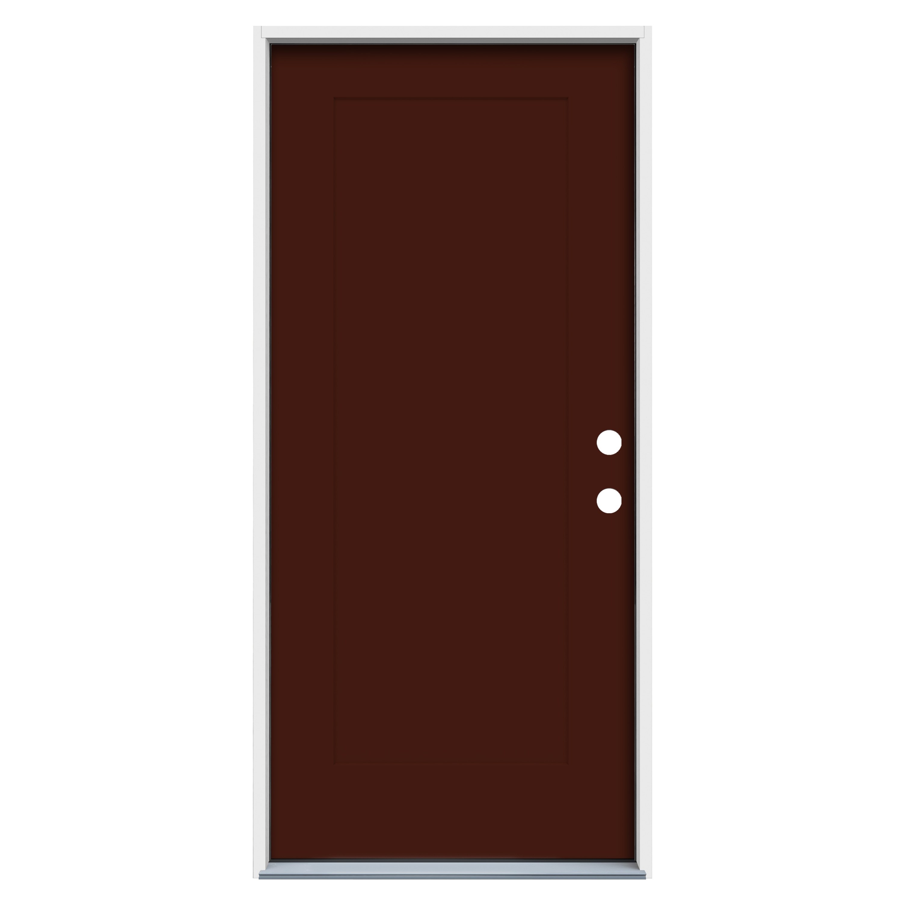 RELIABILT LO1049565 32-in x 80-in x 4-5/8-in Steel No glass Left-hand inswing Currant Paint Painted Prehung Front Door Insulating core