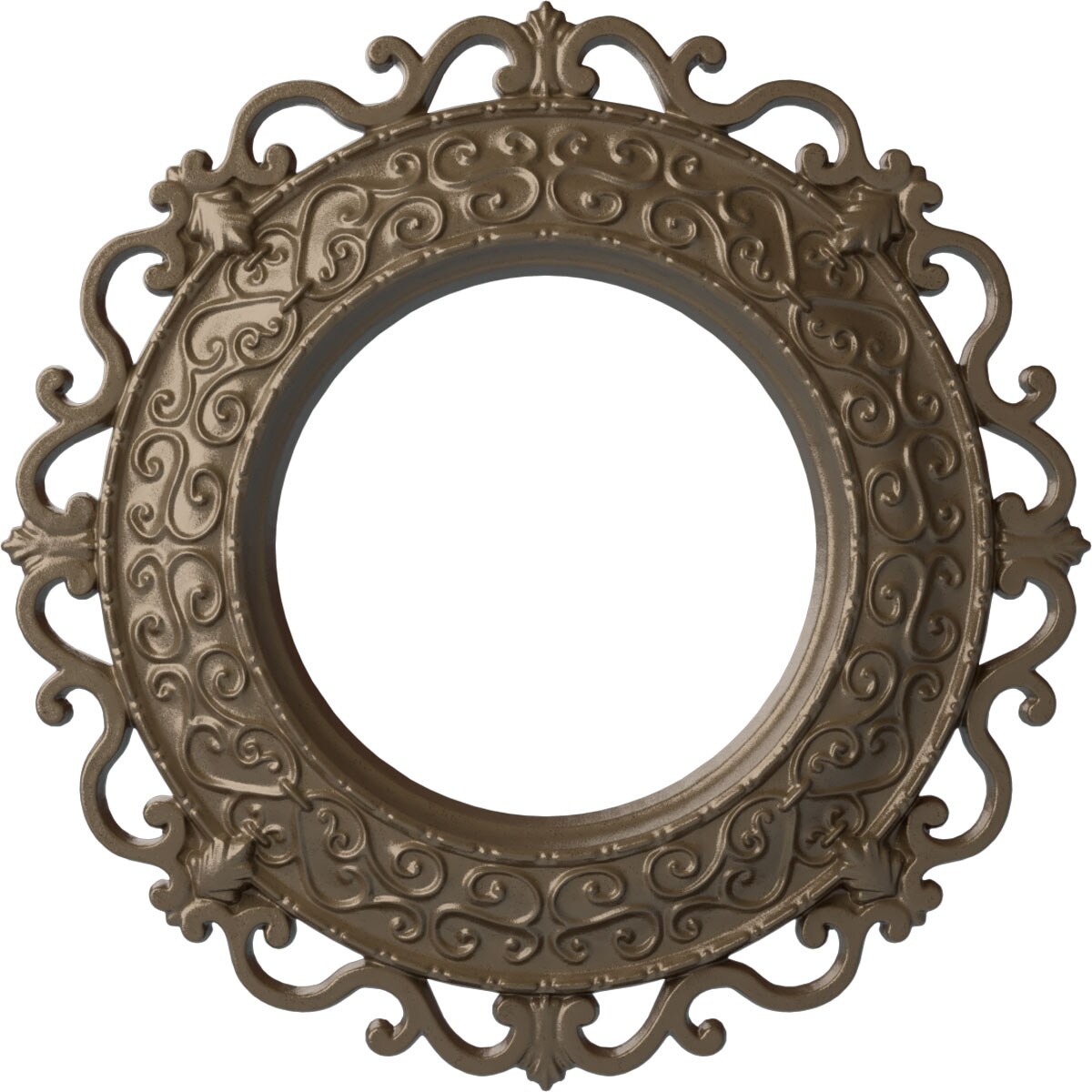 Ekena Millwork CM13ORWSS Orrington 13.25-in W x 13.25-in L Painted Warm Silver Polyurethane Whole Ceiling Medallion