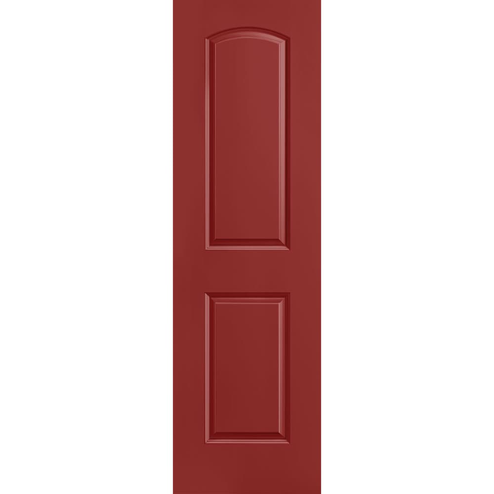 Masonite 1317730 Roman 24-in x 80-in Barn Red 2-panel round top Smooth Solid core Prefinished Molded composite Slab Door