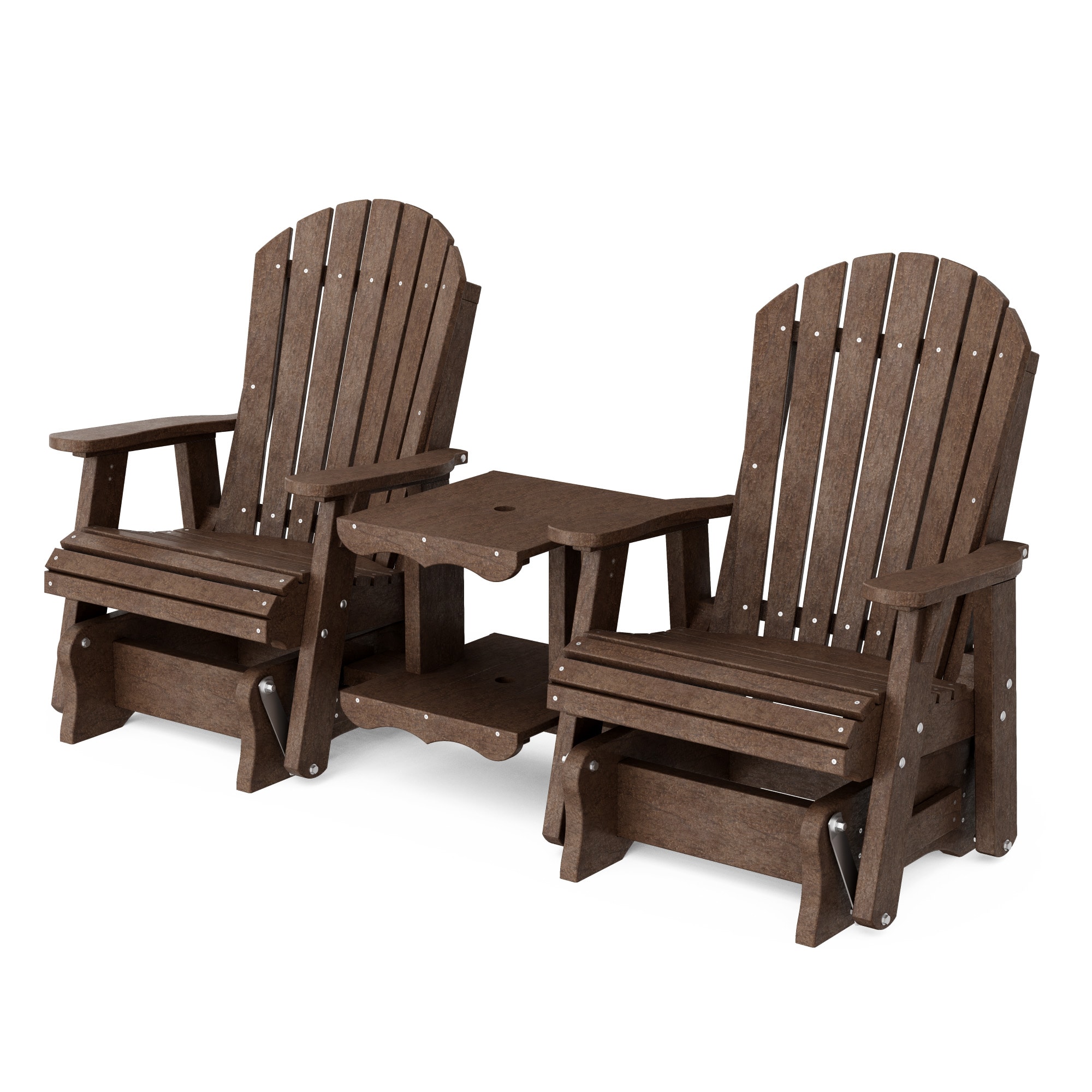 Wildridge LCC-108-TB Heritage Rock-A-Tee 2 -person Tudor Brown HDPE Outdoor Glider
