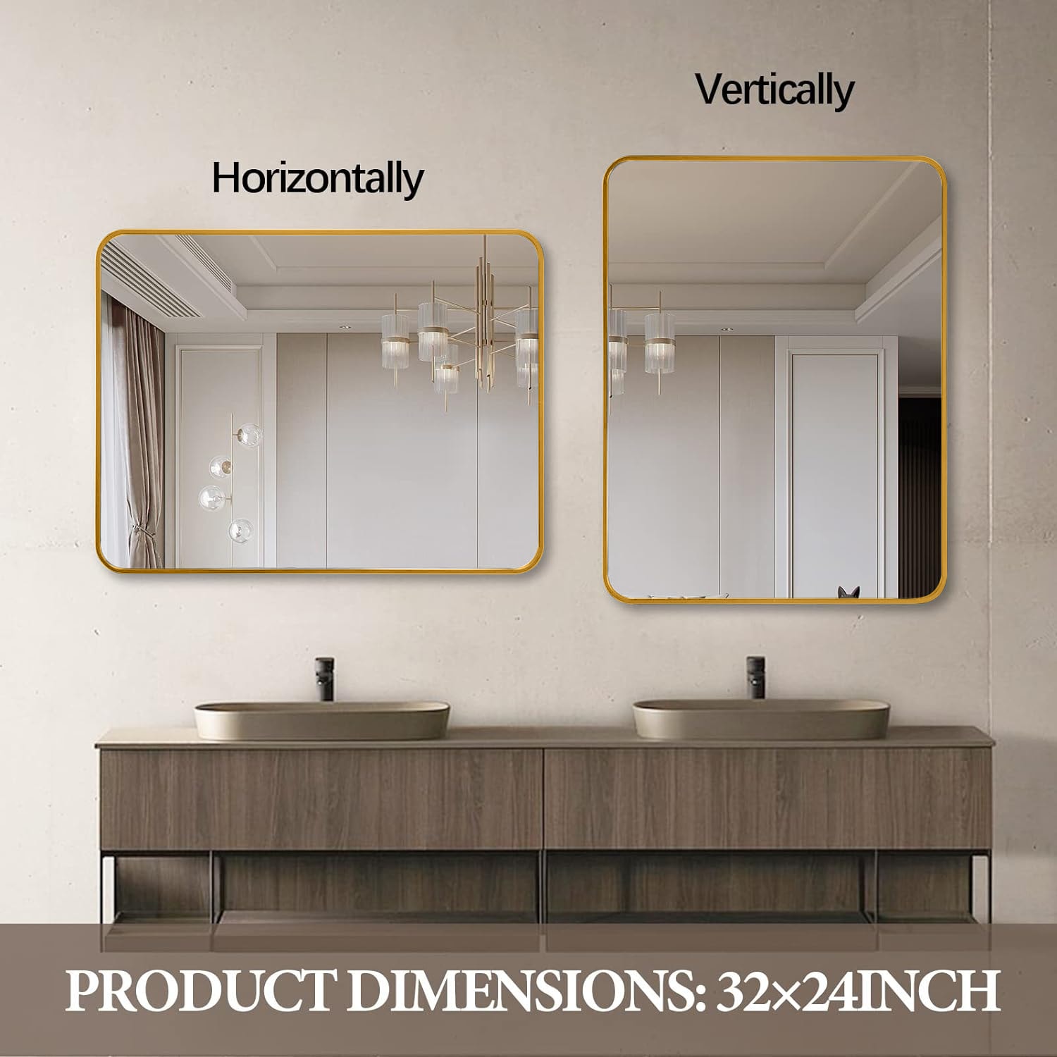 Forclover HUC-RE2432GD Framed-Bath-Mirrors - View #4