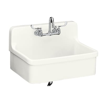 Kohler 22 In X 30 1 Basin White Wall Mount Utility Tub The Sinks Department At Com - Small Wall Hung Utility Sink