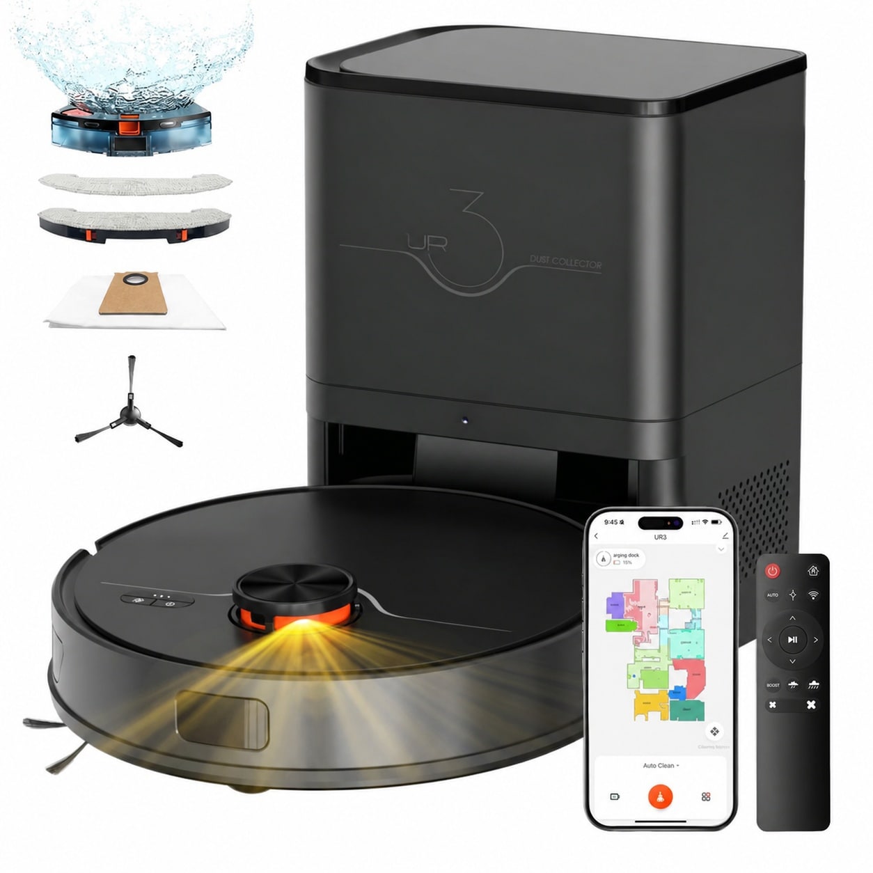 Vrbgify  Robot Vacuum and Mop Combo with Self Emptying Robotic Vacuum Cleaner 7000Pa LiDAR Navigation 180 Mins 90 Days Capacity Home Mapping for Sansujyuku sansujyuku.com