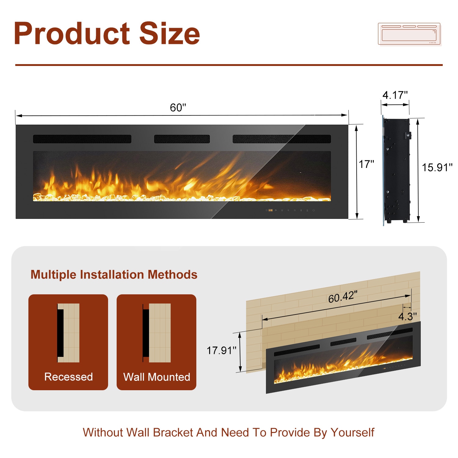 AOXUN H20019 Electric-Fireplaces - View #5