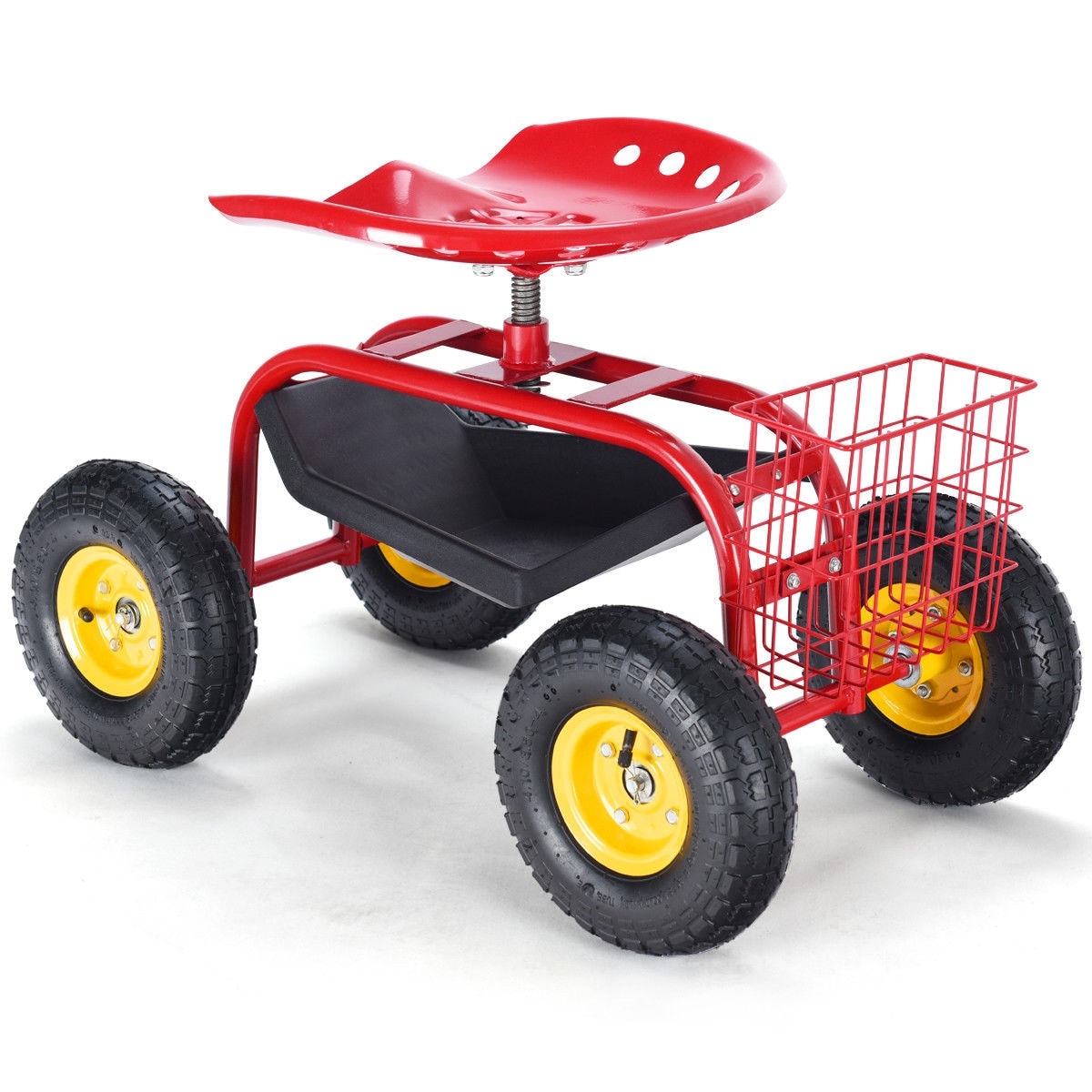 Iseryn Red Steel Garden Seat