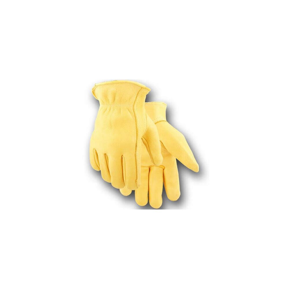 Salt City Sales ACHR129473 Mens Elkskin Heavy Weight Work Glove Yellow- Large