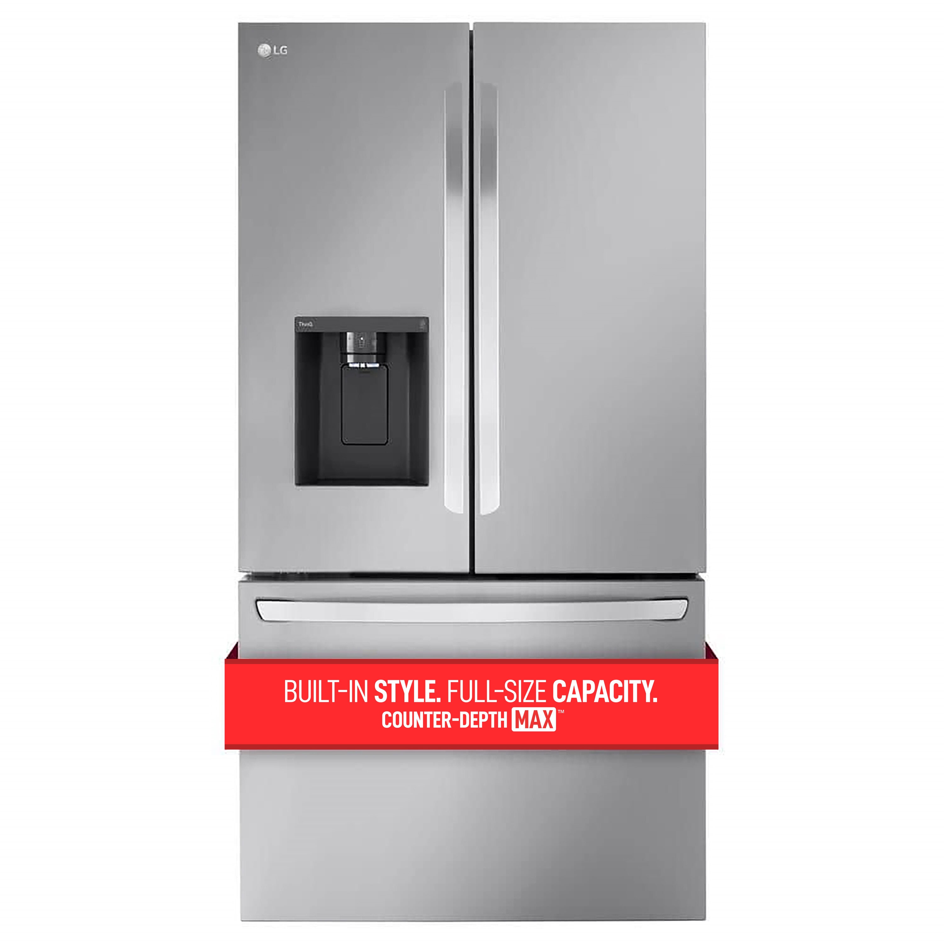 LG Counter Depth MAX 25.5-cu ft Counter-depth Smart French Door Refrigerator  with Dual Ice Maker (Fingerprint Resistant) ENERGY STAR in the French Door  Refrigerators department at