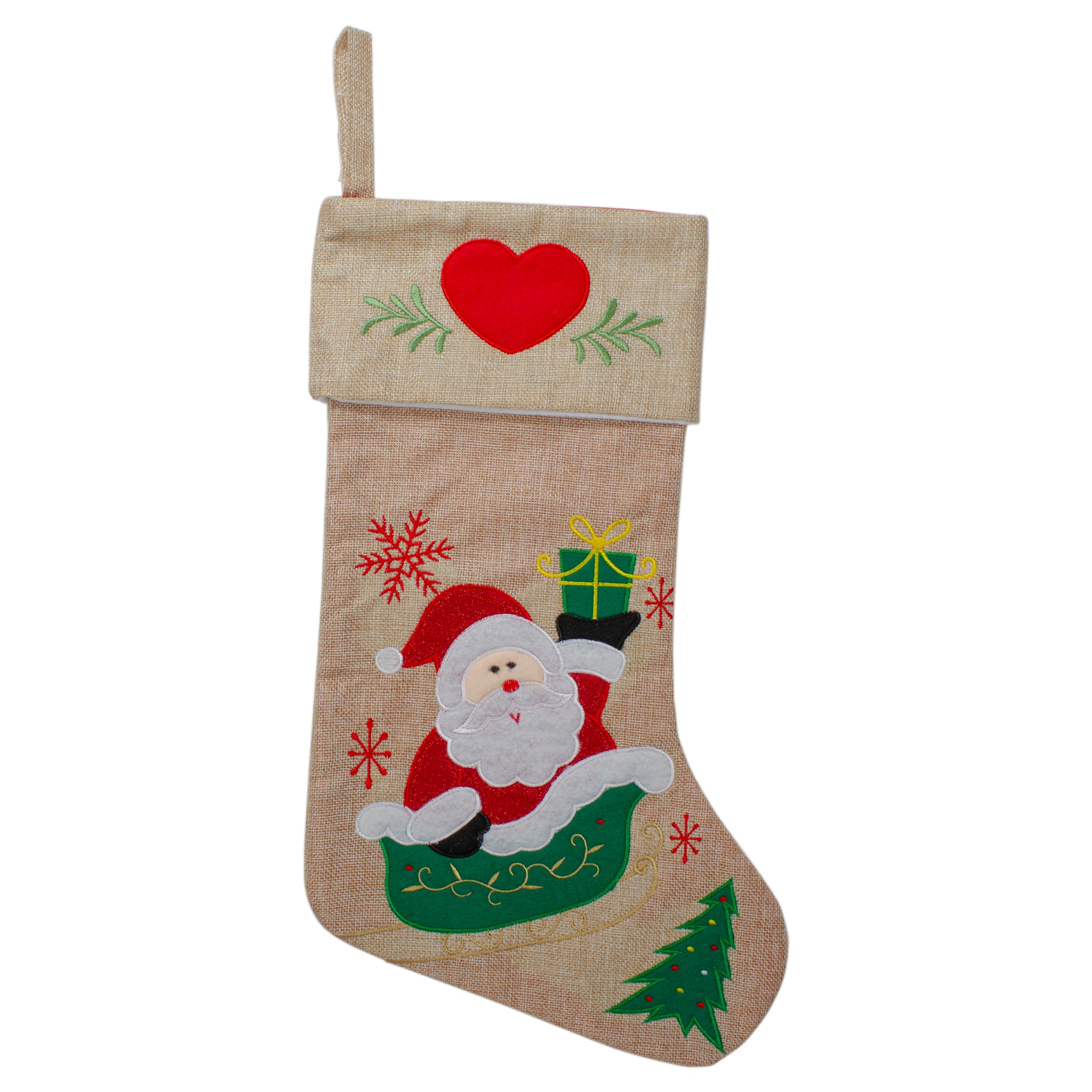 Northlight 32585043 9.5-in Red Santa Christmas Stocking