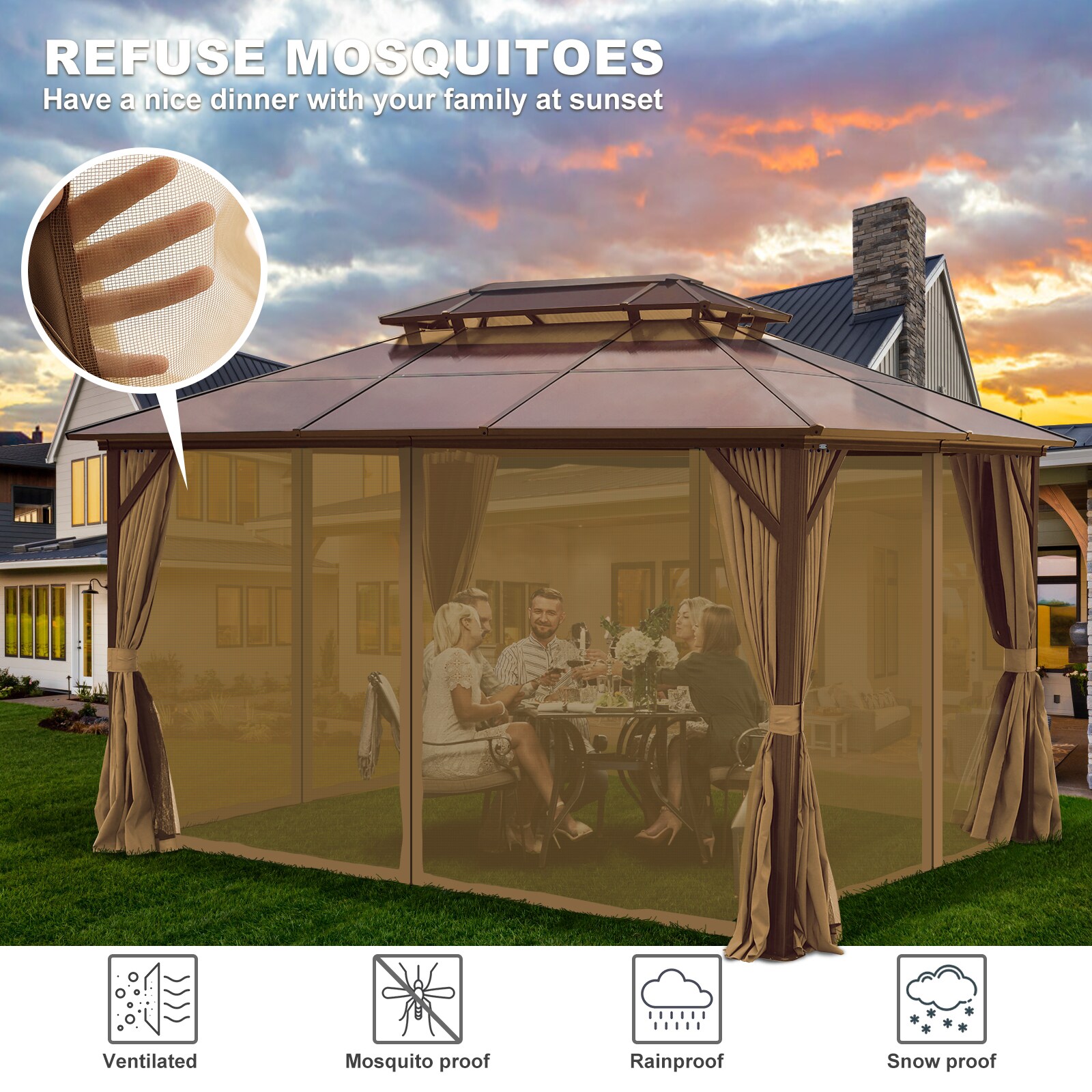 Kahomvis ZHIJIE-QP109-002 Wood-Resin-Gazebos - View #4