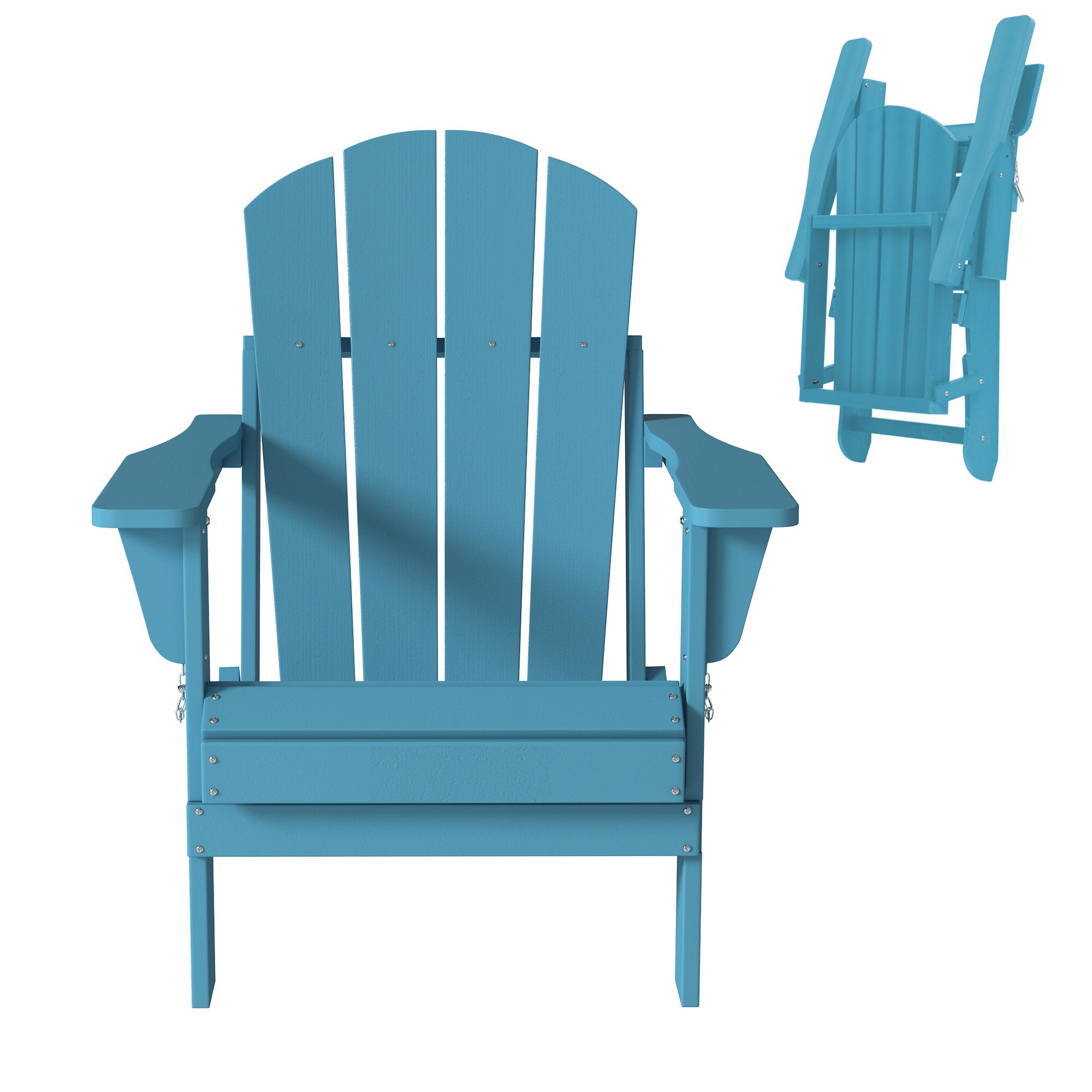 Clihome Adirondack chair Stackable Blue Plastic Frame Stationary ...