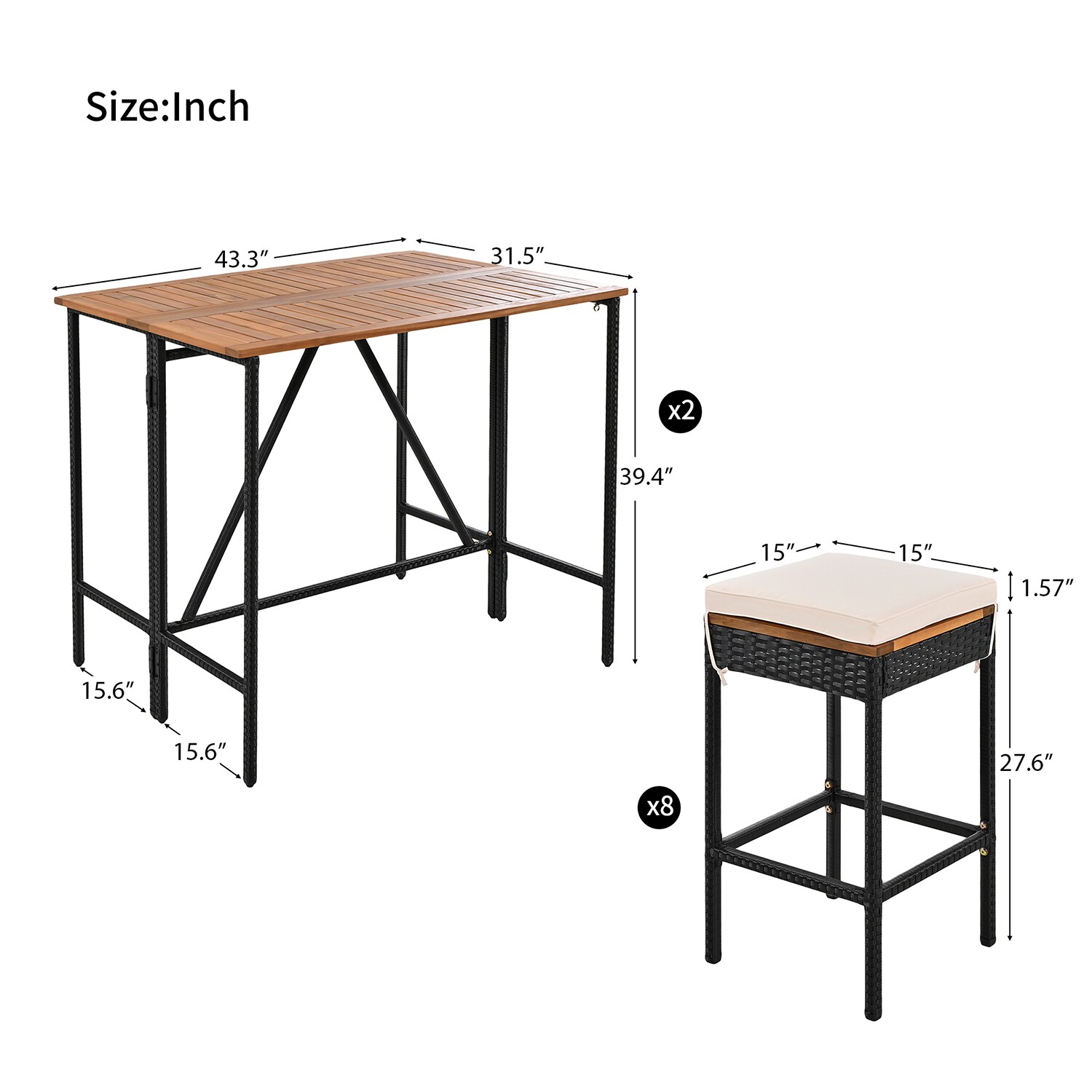 Bybafun YA3800143 Patio-Dining-Sets - View #11