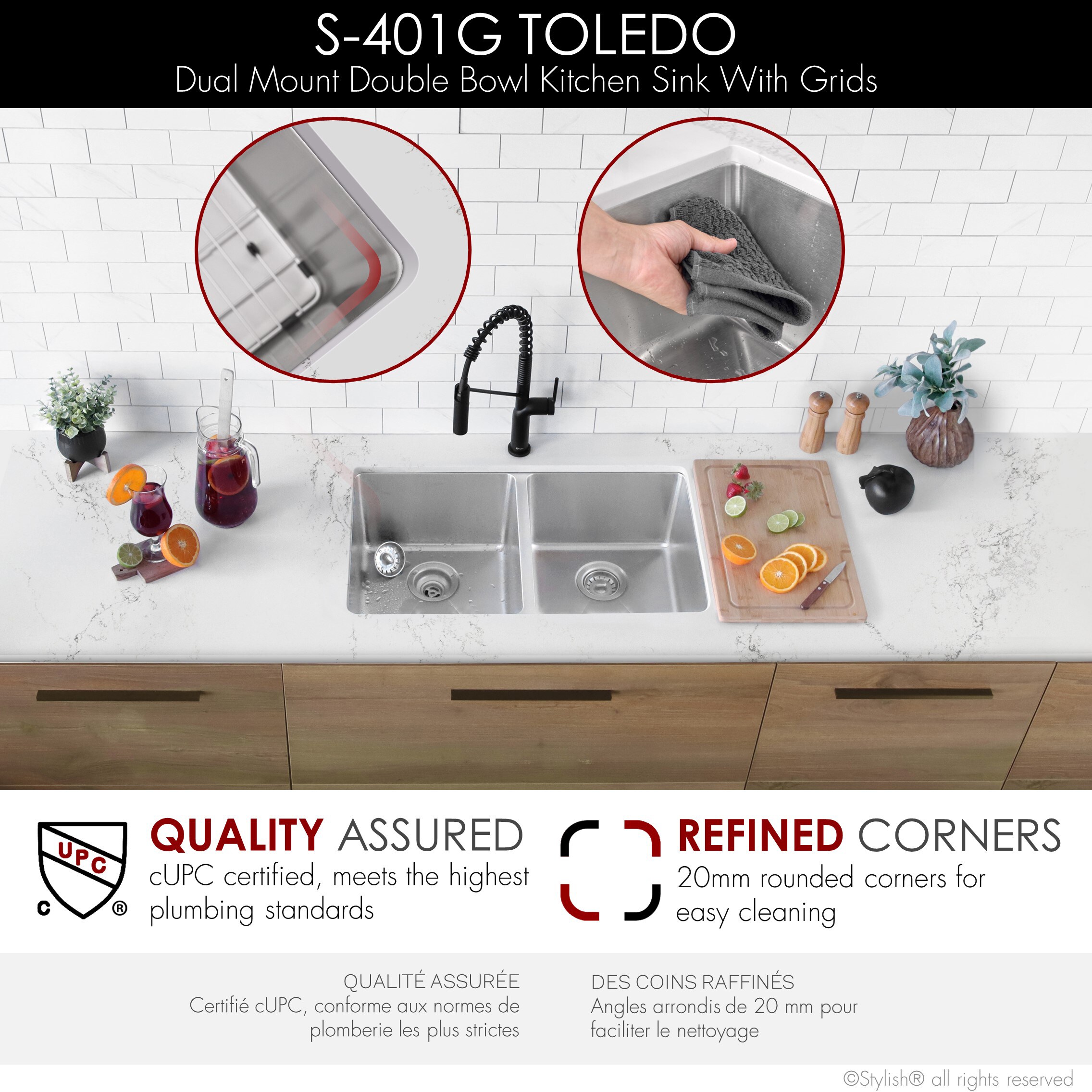 Stylish S-401G1 Kitchen-Sinks - View #8