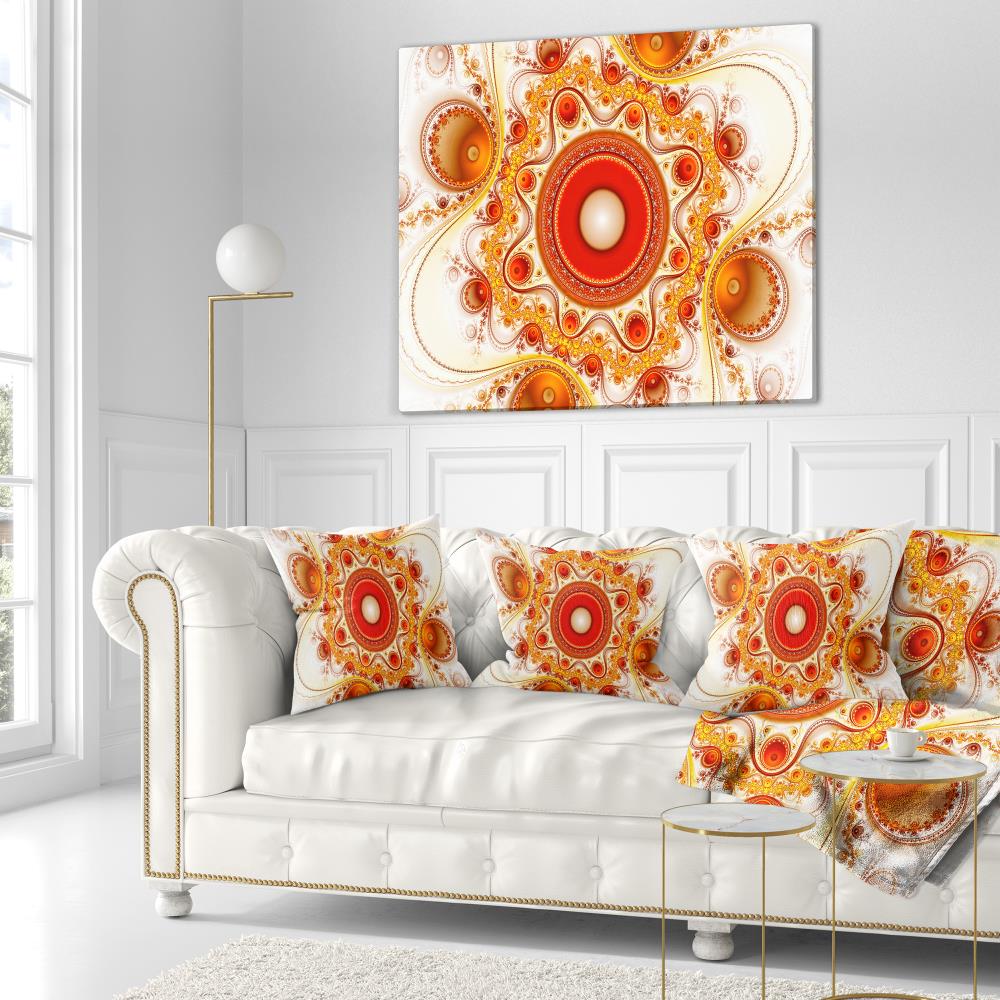 Designart CU15907-18-18 18-in x 18-in Orange Indoor Decorative Pillow