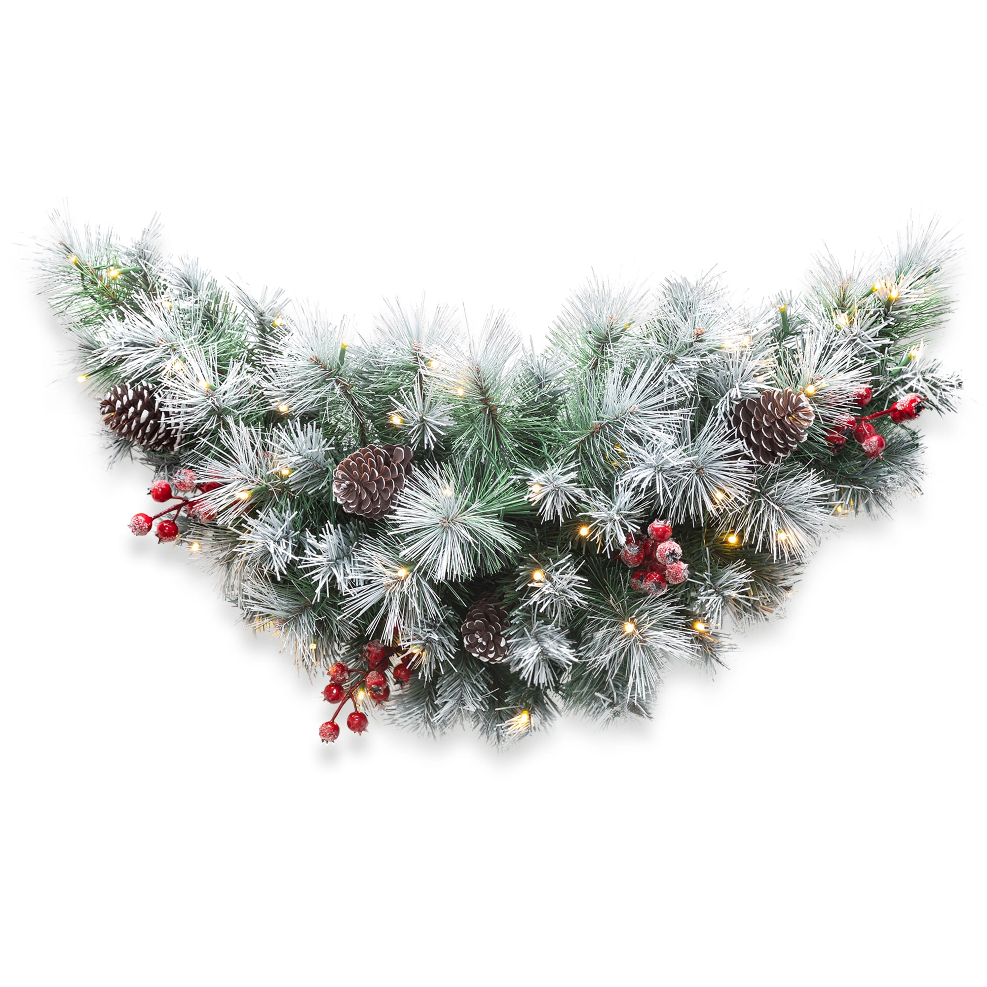 12pcs Artificial Pine Needle Wreaths Christmas Berry Pinecone