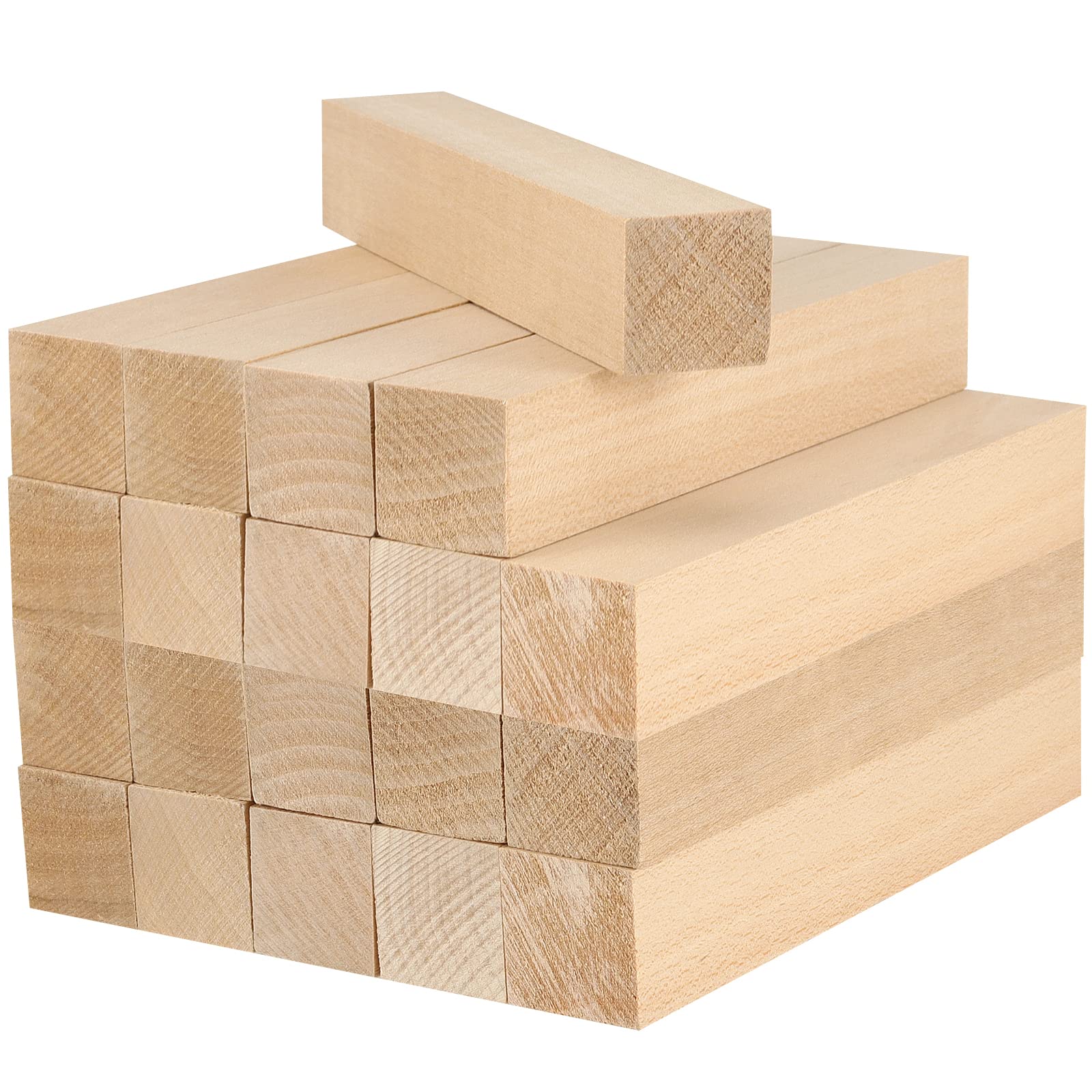 Etokfoks  20 pcs 6x1x1 in Basswood Carving Blocks Natural Wood Color Soft Texture Smooth Surfaces DIY Crafts