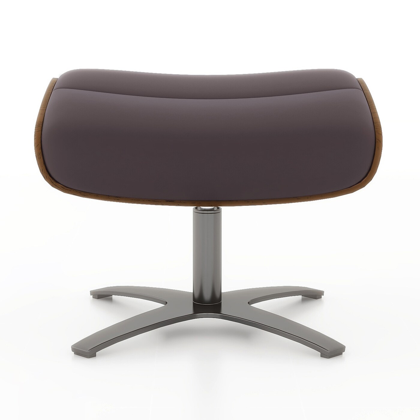 Jennifer Taylor Home LKLB-84650 Jovan Midcentury Cacao Espresso Brown Genuine Leather Ottoman