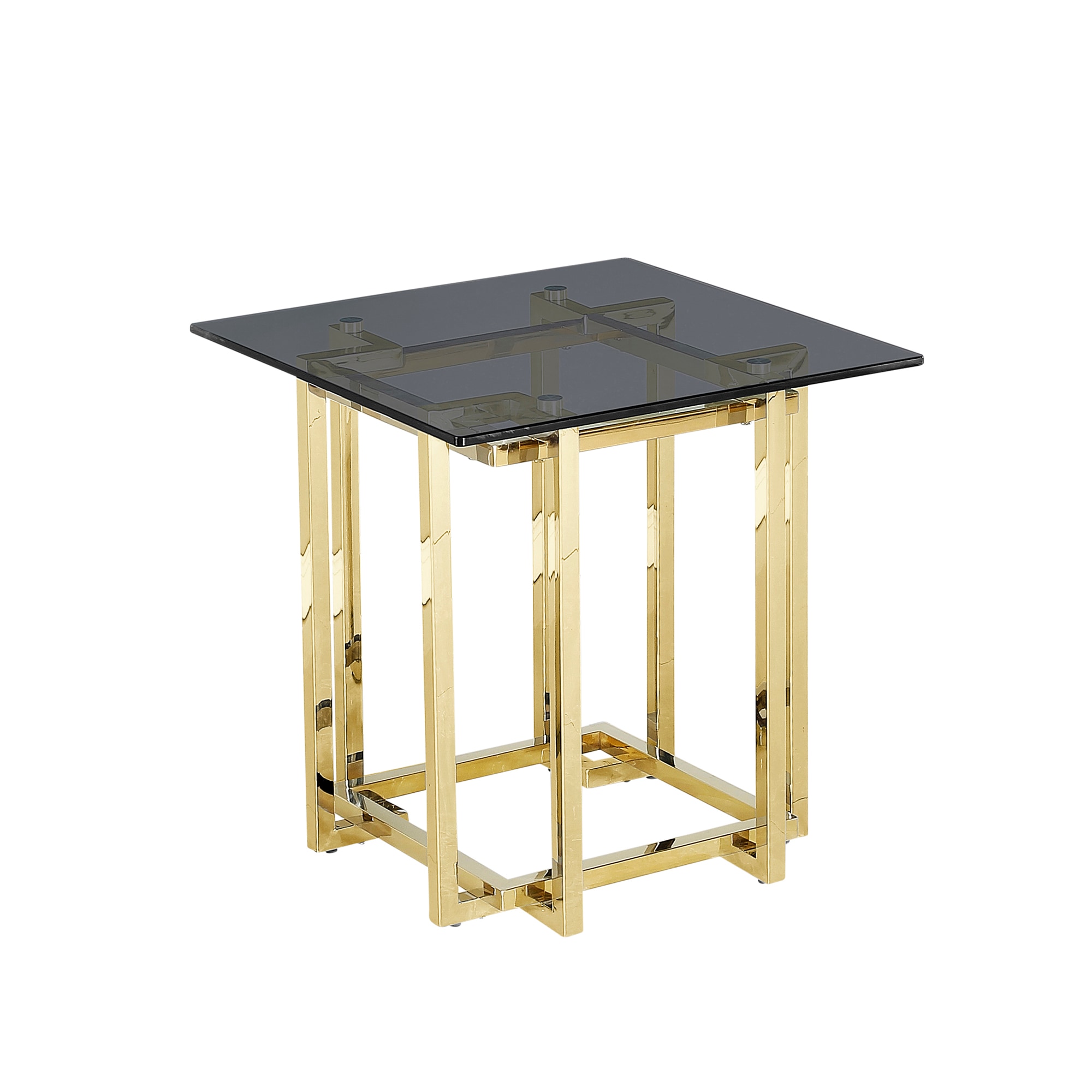 Sagebrook Home 14624 23.6-in W x 24-in H Gold Glass Glam End Table Assembly Required