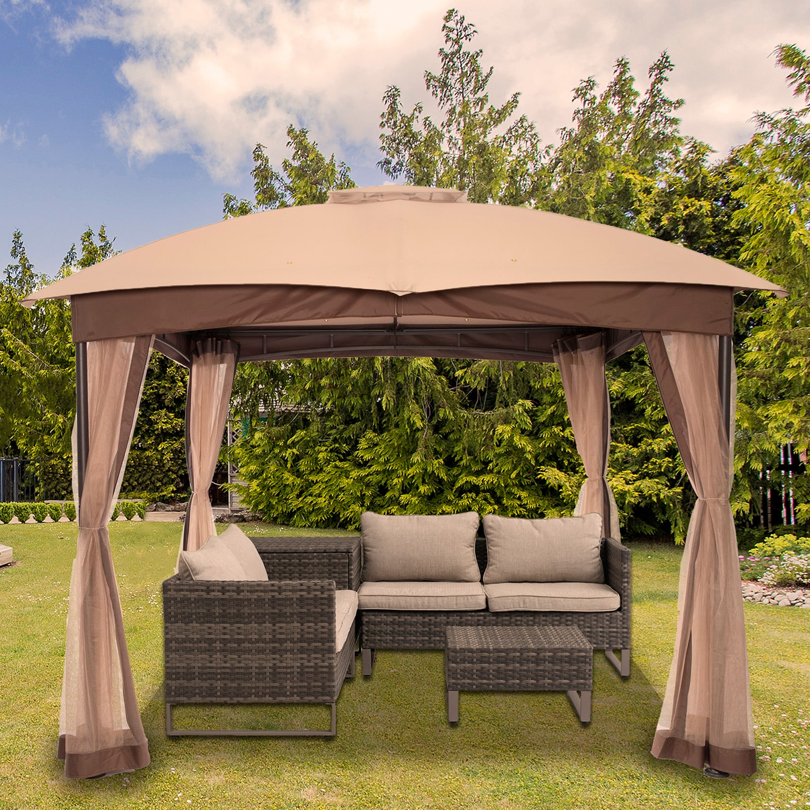 StarEcho GAZ007K Wood-Resin-Gazebos - View #2