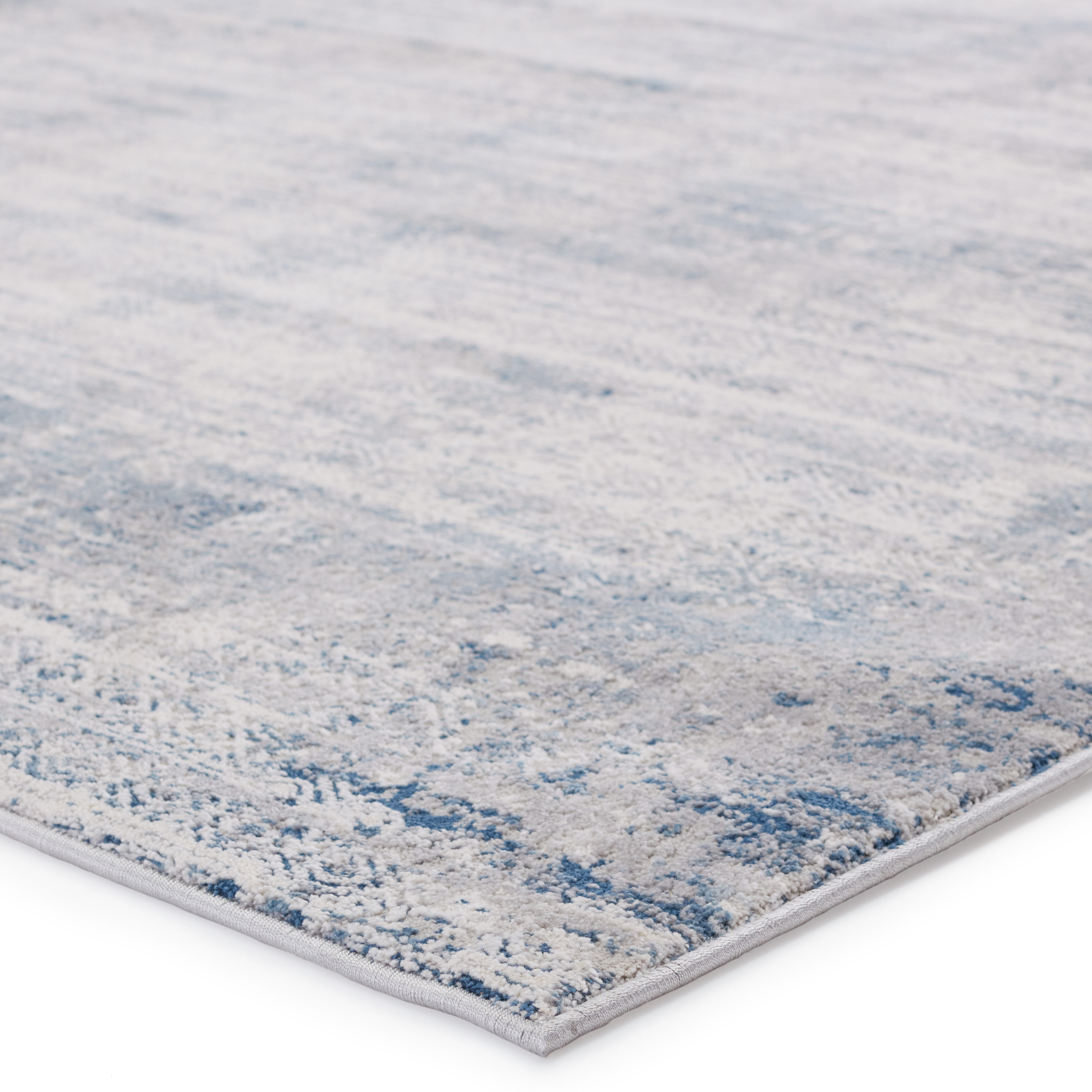 Gray and Blue 5' x 8' Reversible Washable Area Rug