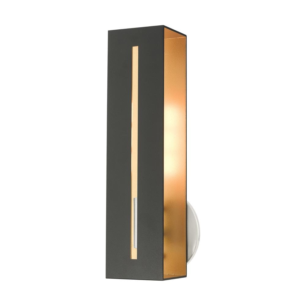 Modern Black Steel Rectangular Wall Sconce Light