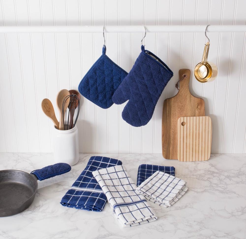 Cooks Oven Mitt | Blue | One Size | Kitchen Towels + Accessories Oven Mitts | Easy Care | Back to College | Dorm Essentials