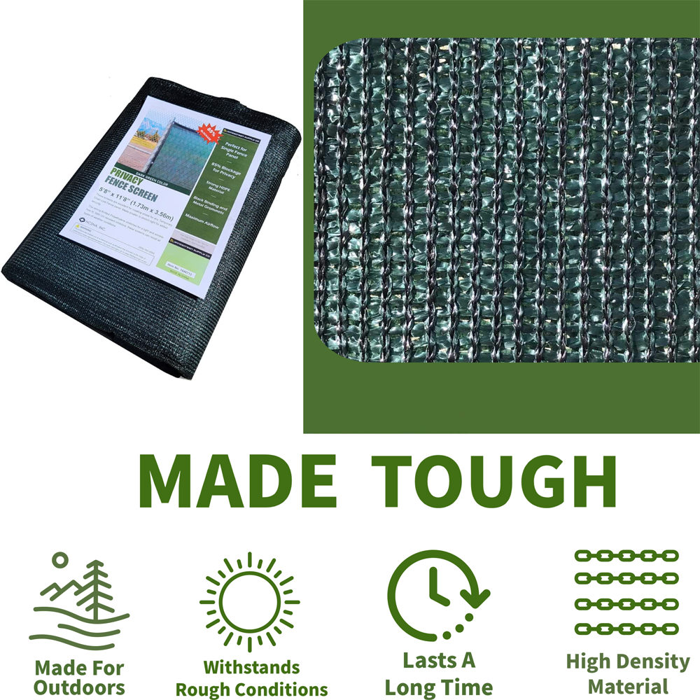 NCSNA 6-ft H x 12-ft W Dark Green Hdpe Chain Link Fence Screen
