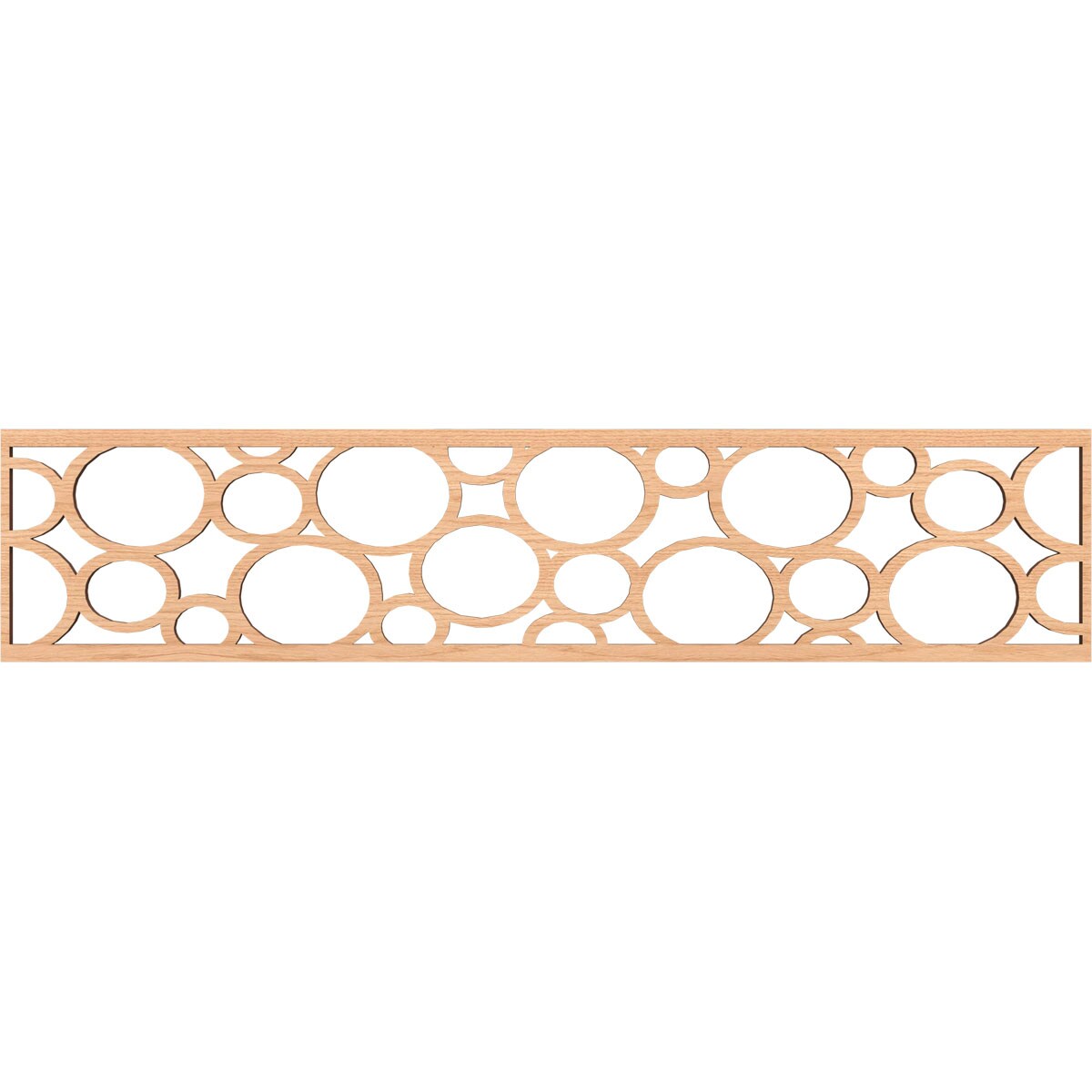 Ekena Millwork MLDB10X46HEMHI Hemingway Fretwork Flat Trim 10-in x 3.9-ft Hickory Brown Unfinished 2156663 Pierced Wall Panel Moulding