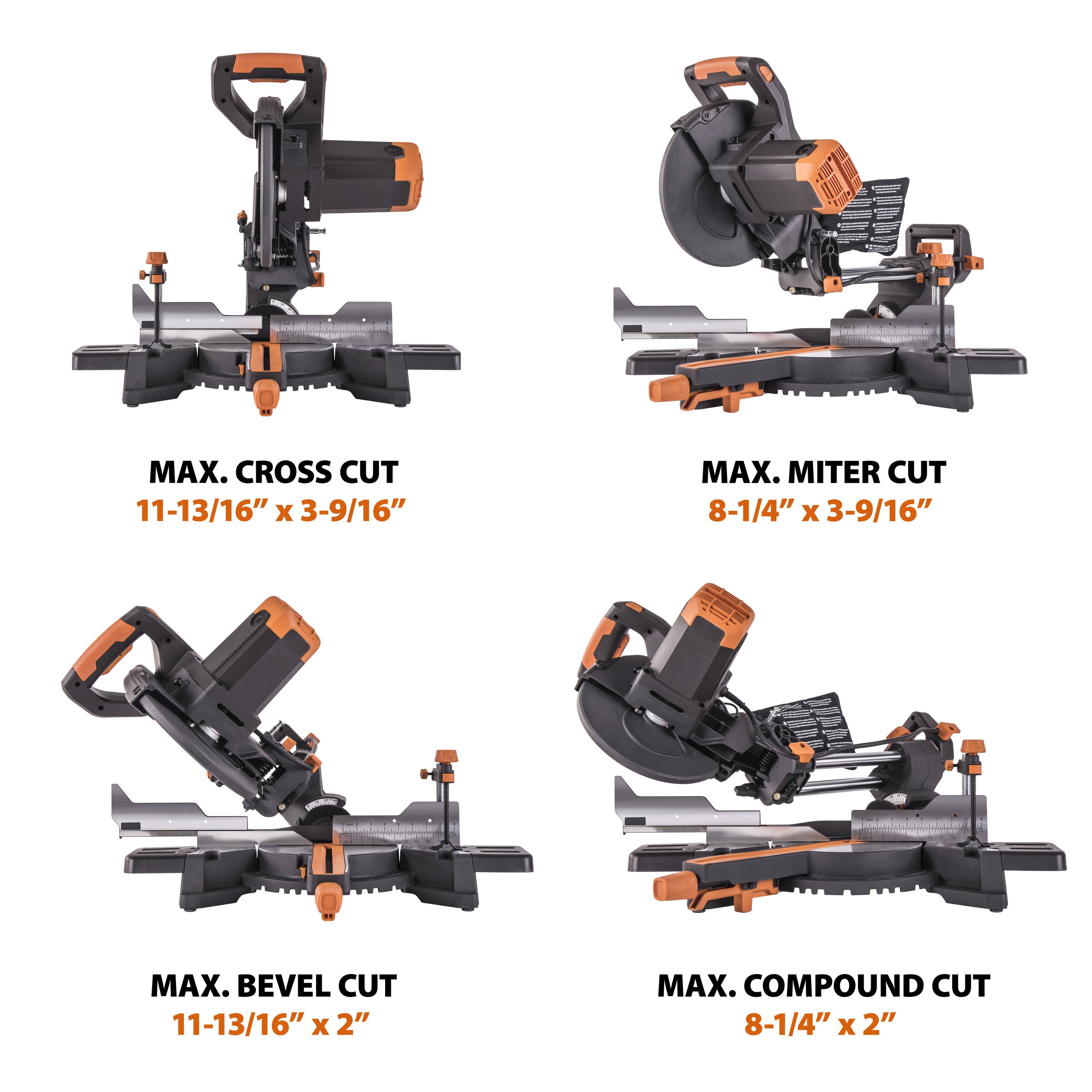 Evolution R255SMS+ 10-in 15-Amp Single Bevel Sliding Compound Corded Miter  Saw with Laser Guide in the Miter Saws department at