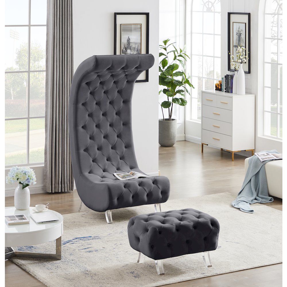 Meridian 568GREY-OTT Indoor-Ottomans - View #3