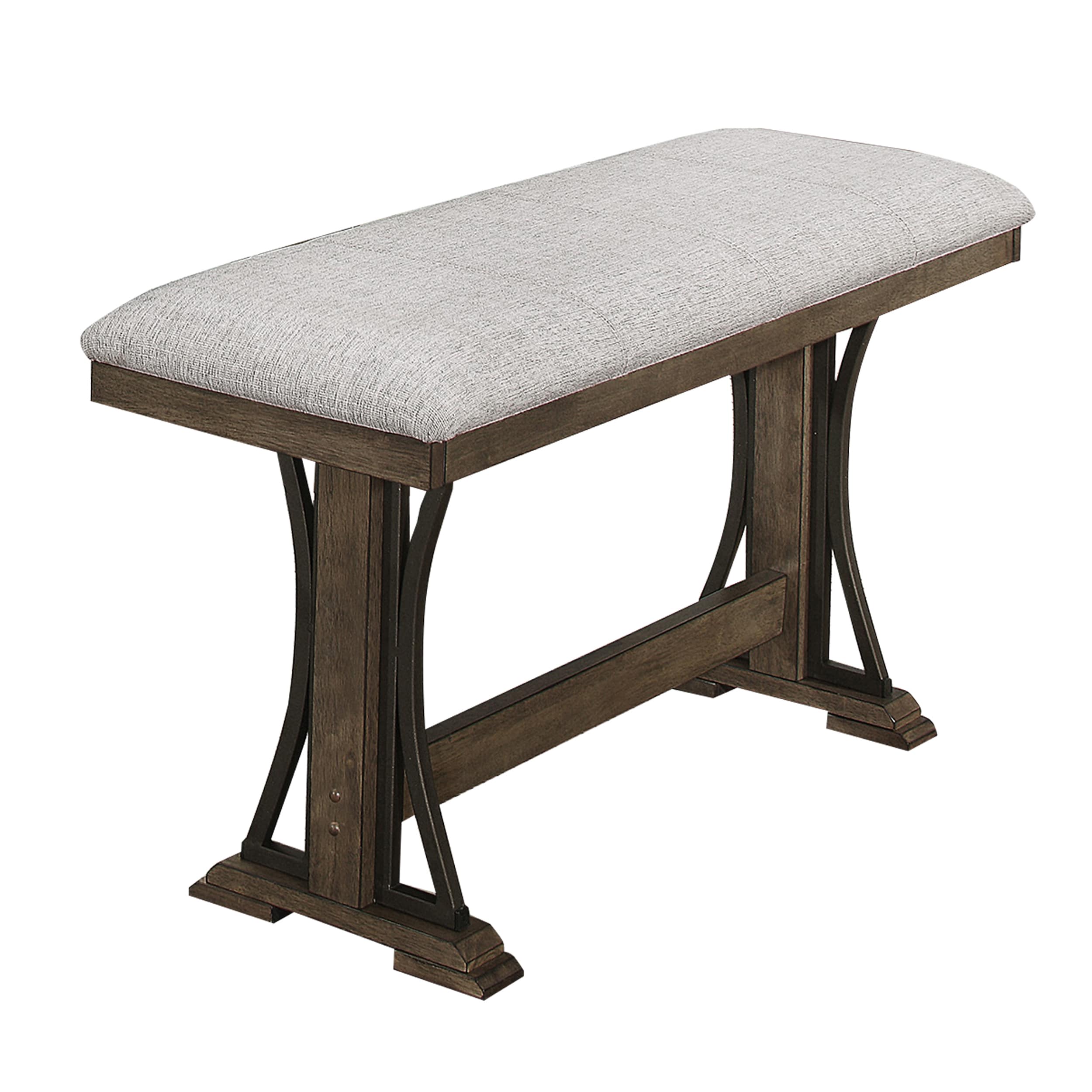 Benzara BM215472 Casual Brown and Gray Accent Bench 48-in x 16-in x 25-in